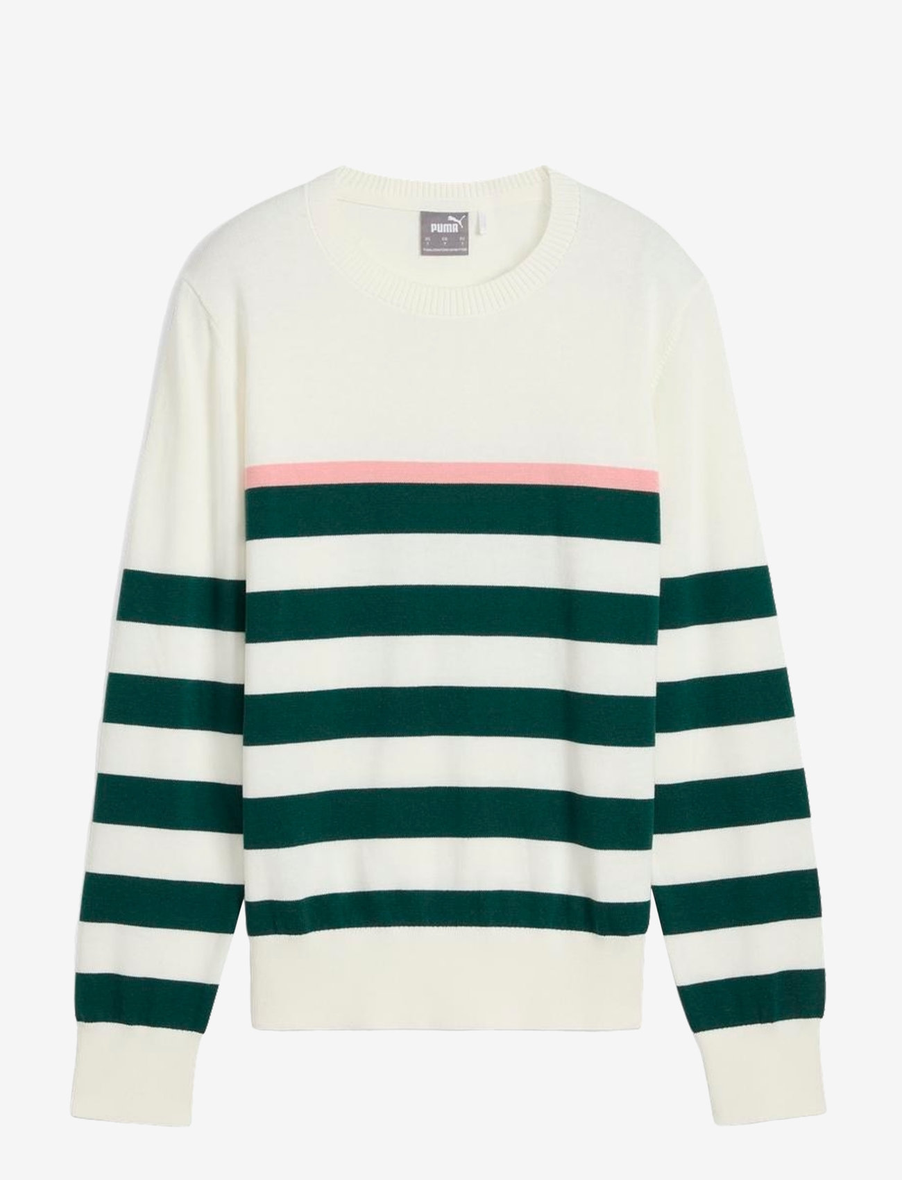 PUMA Golf - W Resort Stripe Sweater - strik - warm white-dark myrtle - 0