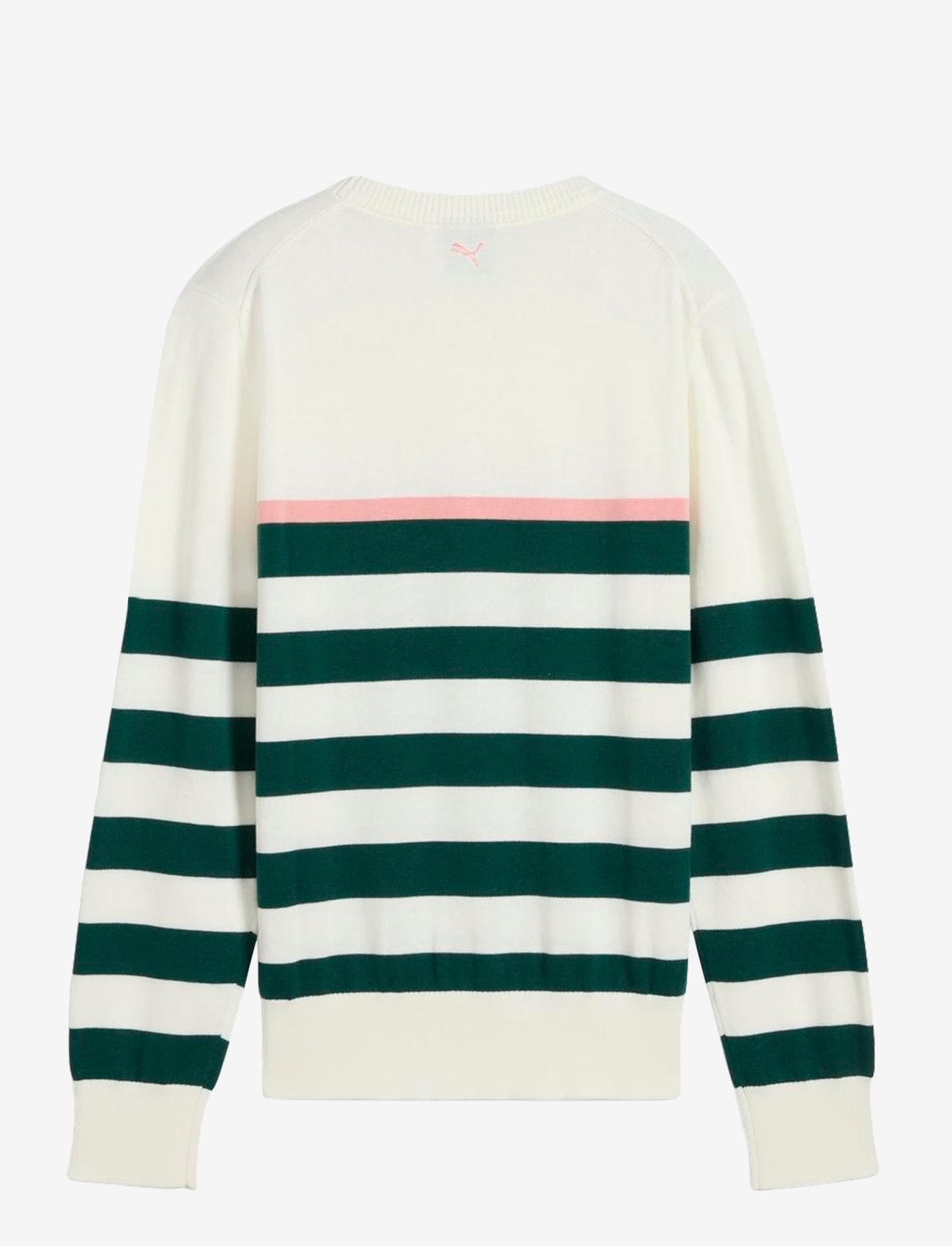 PUMA Golf - W Resort Stripe Sweater - strik - warm white-dark myrtle - 1