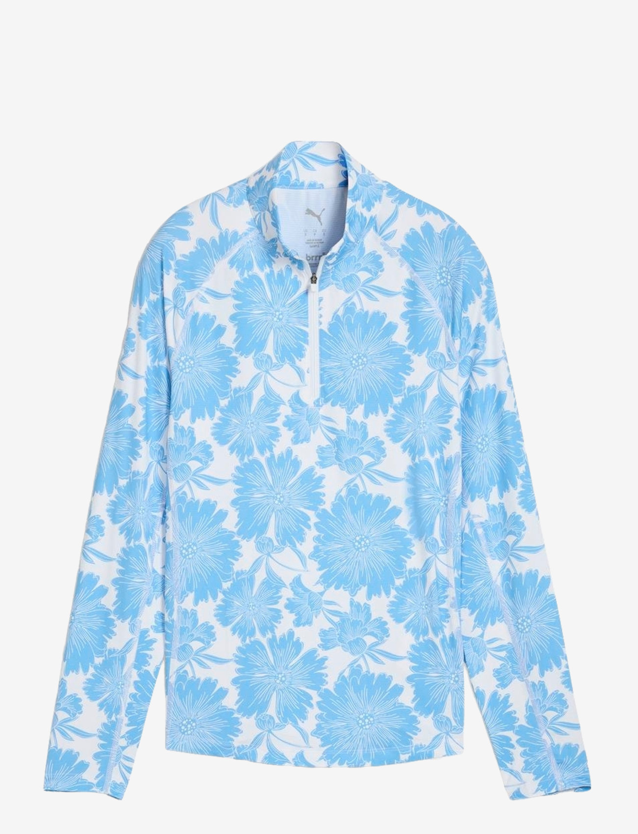 PUMA Golf - W YOU-V Botanic 1/4 Zip - tops - white glow-team light blue - 0