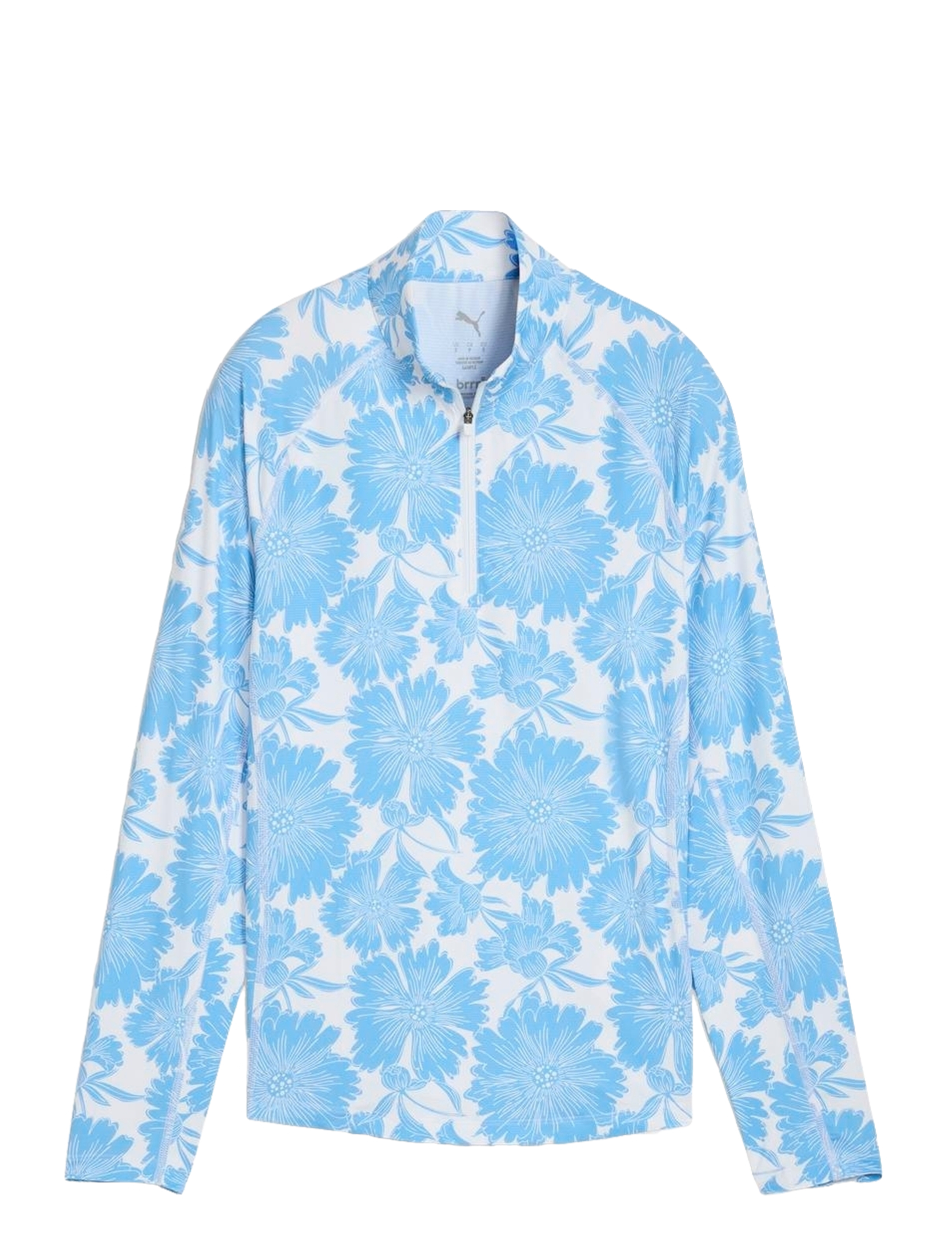 PUMA Golf W YOU-V Botanic 1/4 Zip - PUMA - WHITE GLOW-TEAM LIGHT BLUE / blue