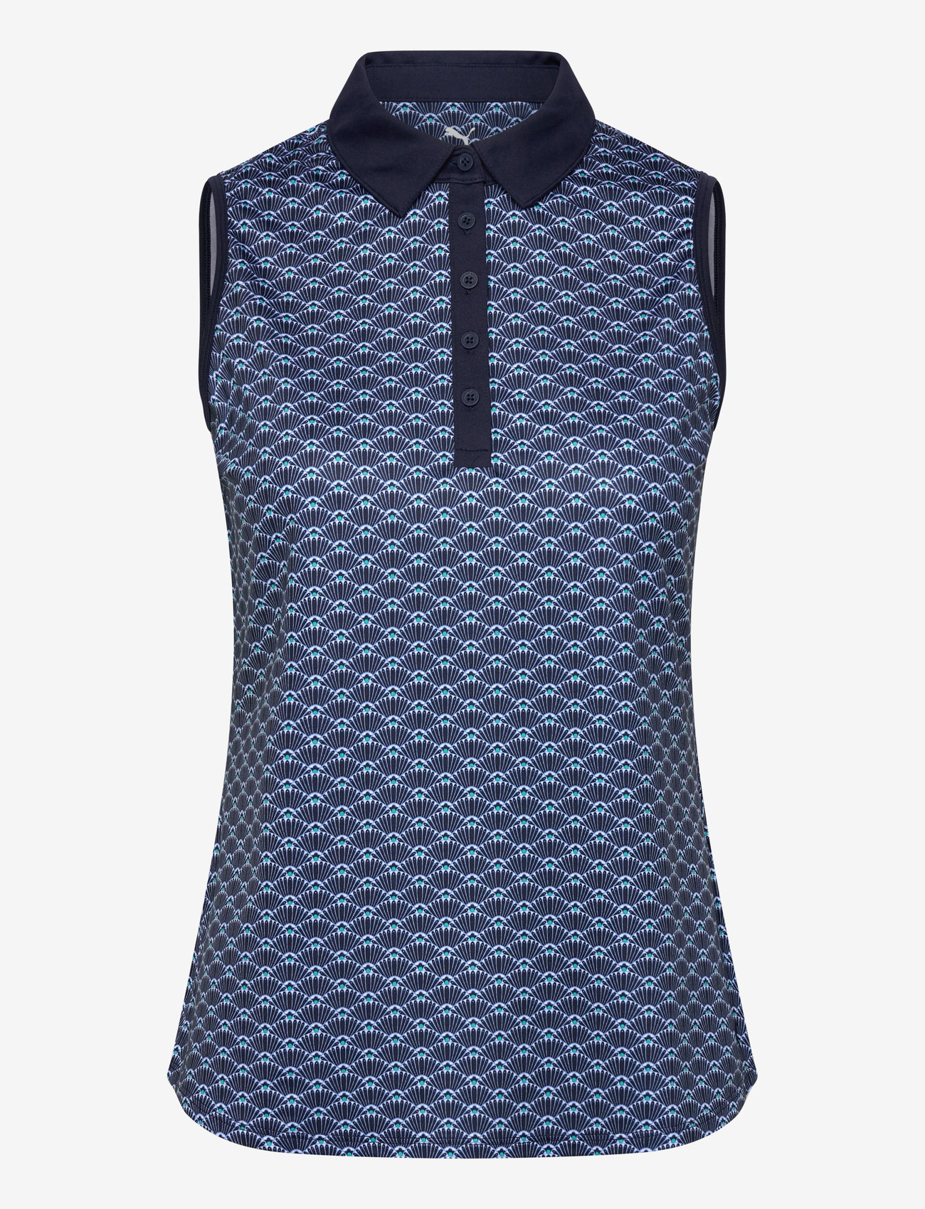 PUMA Golf - W Cloudspun Scallop SL Polo - toppe & t-shirts - deep navy - 0