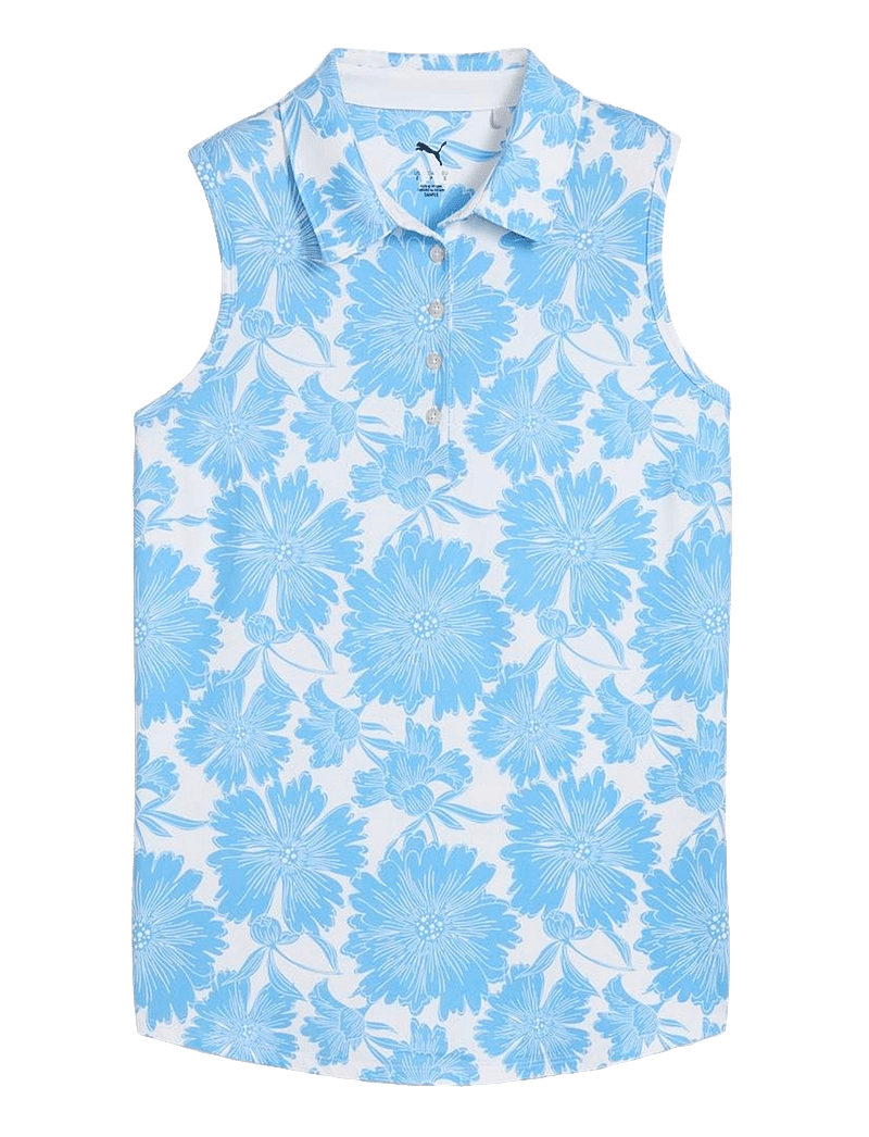 PUMA Golf - W Cloudspun Botanic SL Polo - oberteile & t-shirts - white glow-team light blue - 0