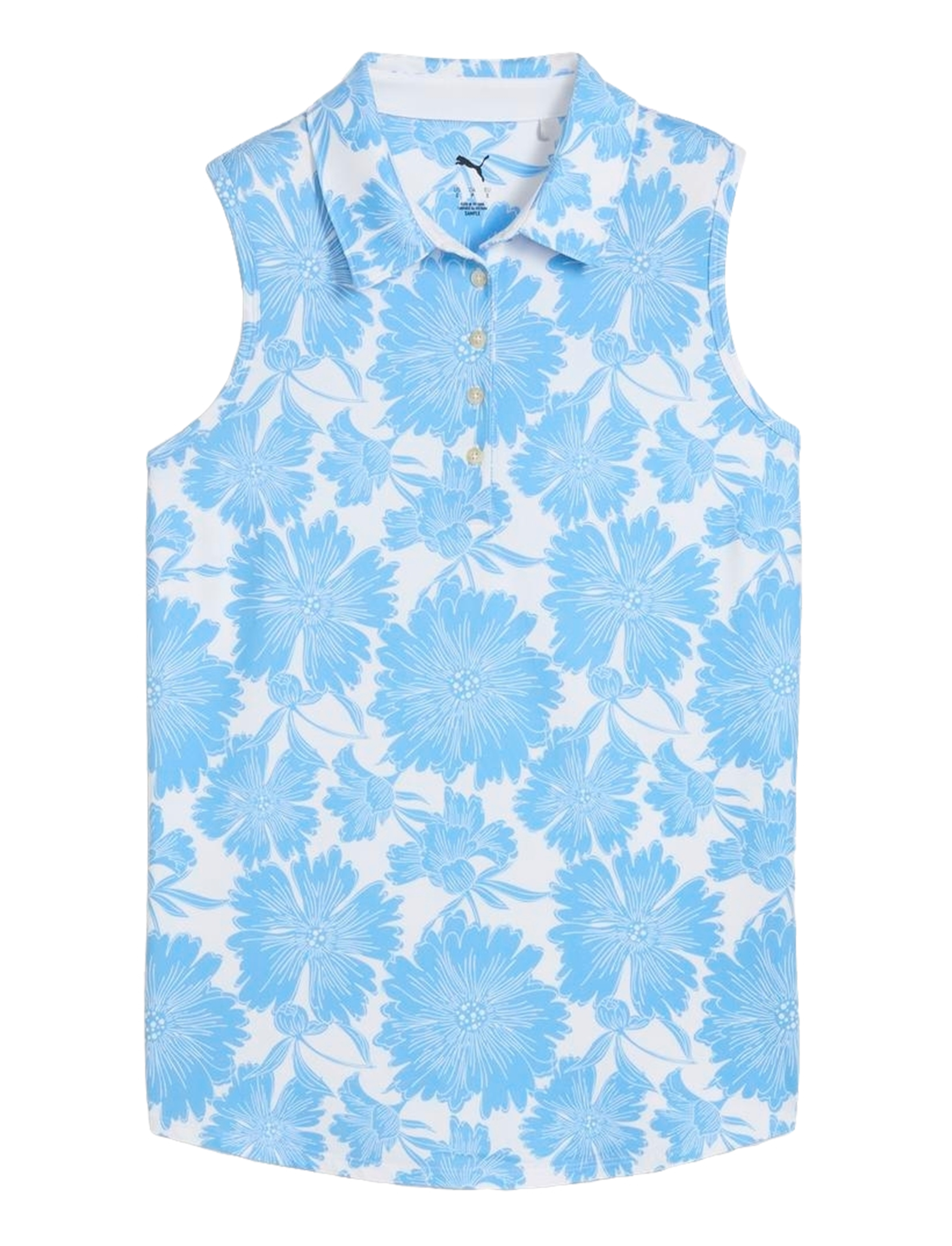 PUMA Golf W Cloudspun Botanic SL Polo - PUMA - WHITE GLOW-TEAM LIGHT BLUE / blue