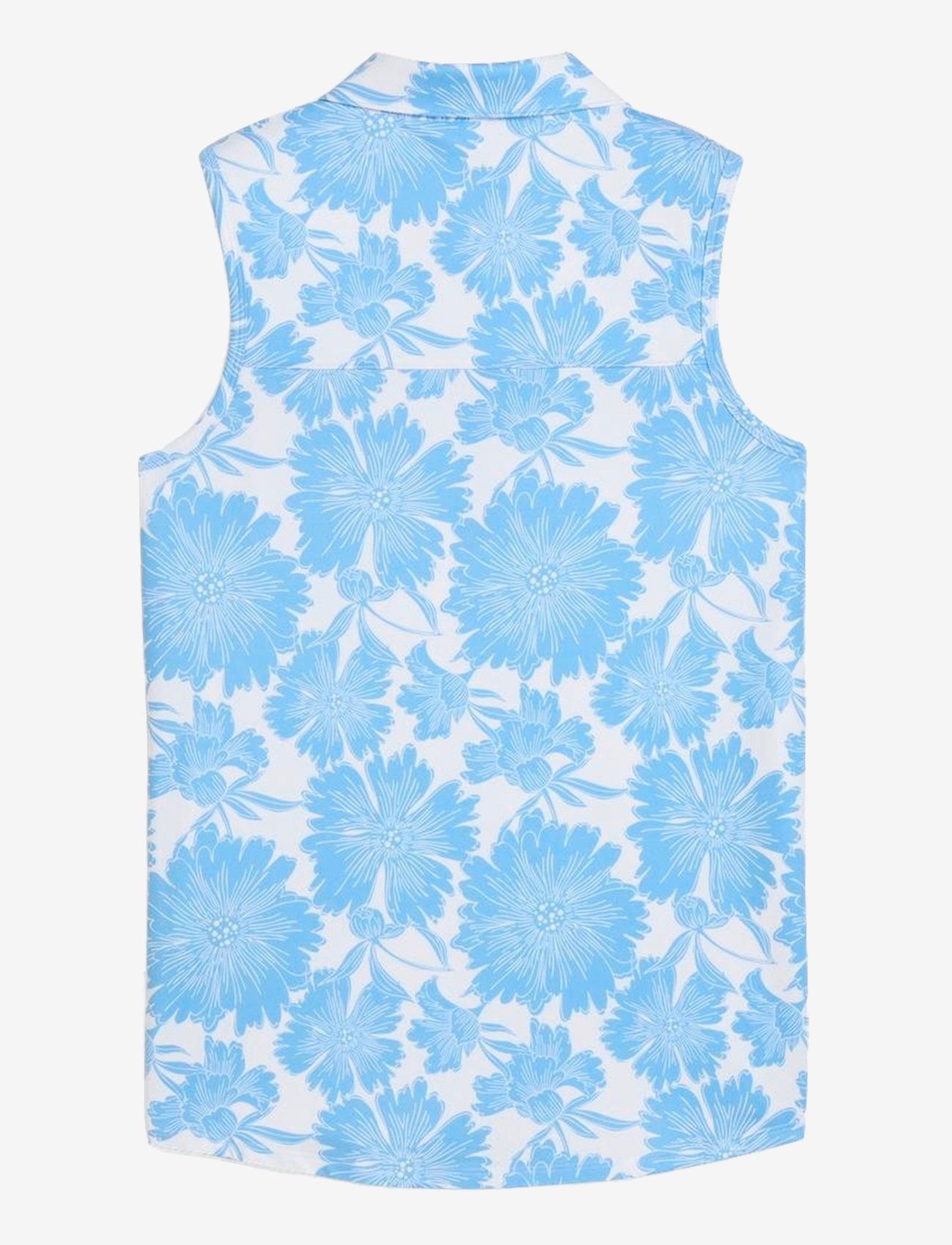 PUMA Golf - W Cloudspun Botanic SL Polo - polos - white glow-team light blue - 1