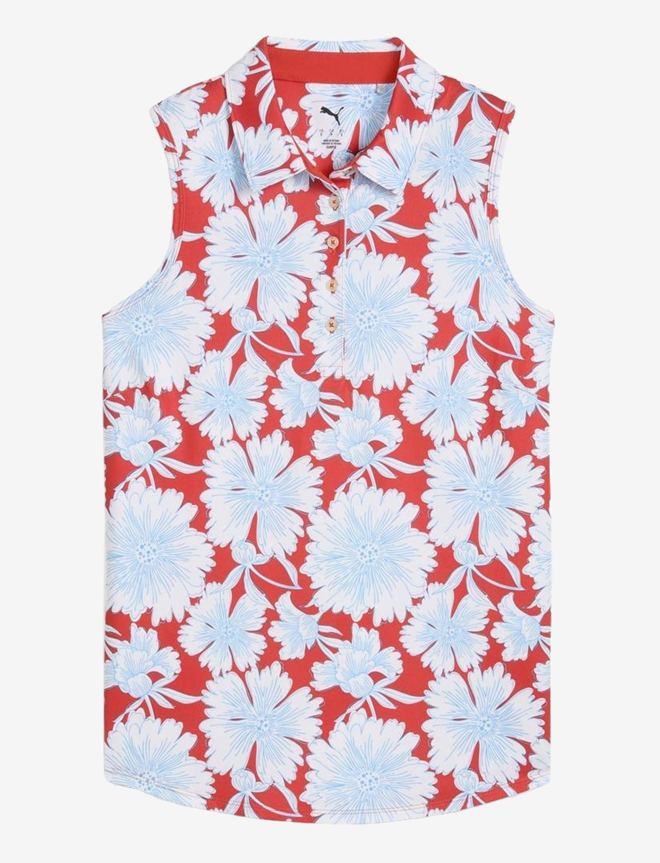 PUMA Golf - W Cloudspun Botanic SL Polo - polosärgid - red fire-team light blue - 0