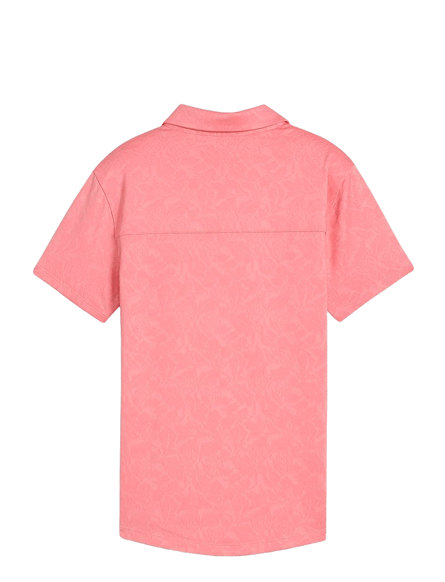 PUMA Golf - W MATTR Lianas Jacquard SS Polo - toppe & t-shirts - peach frost - 1