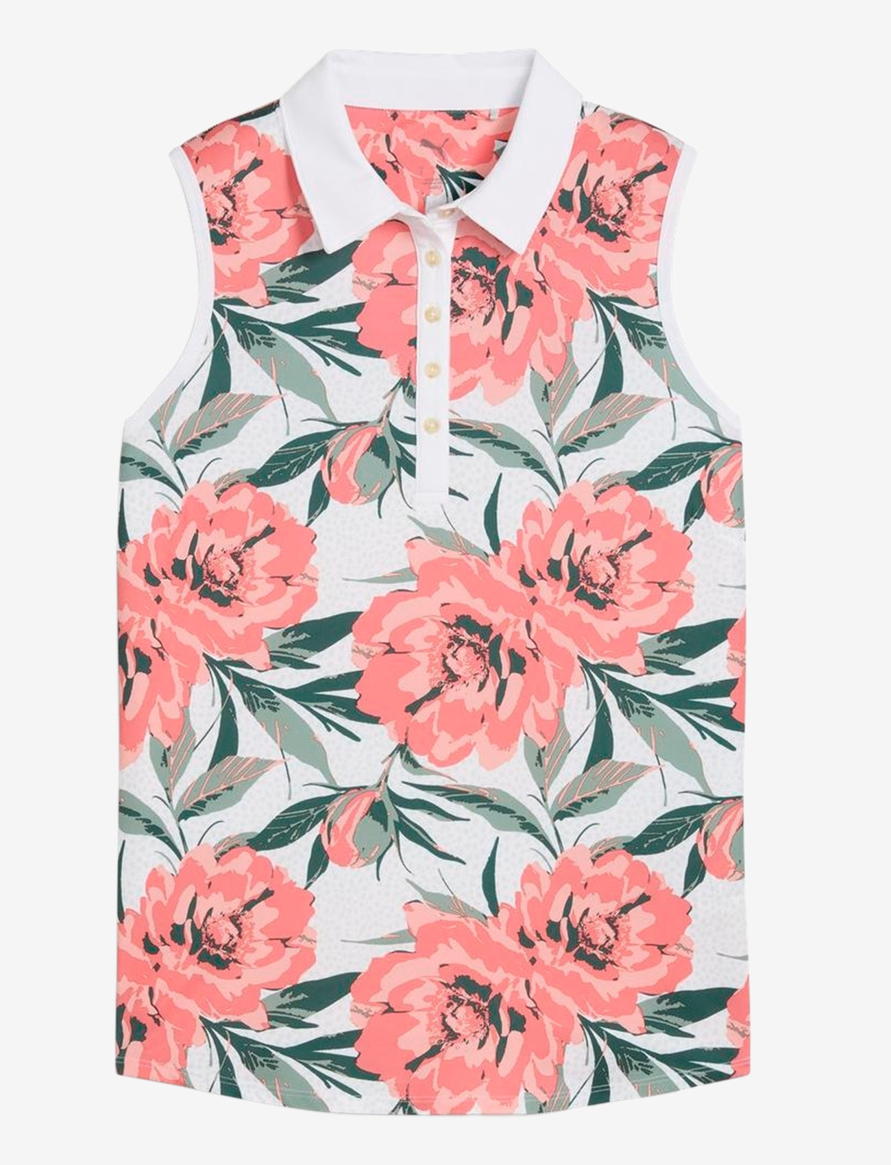 PUMA Golf - W MATTR Beautiful Game SL Polo - polos - white glow-peach frost - 1