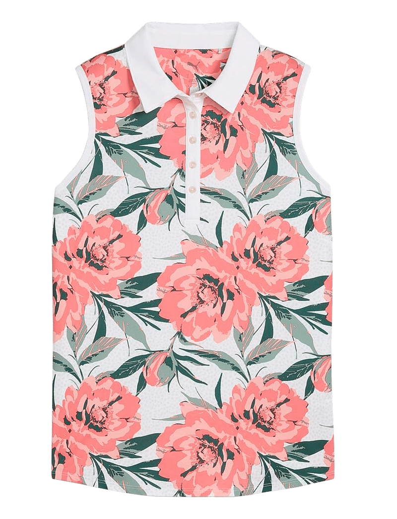 PUMA Golf - W MATTR Beautiful Game SL Polo - oberteile & t-shirts - white glow-peach frost - 1