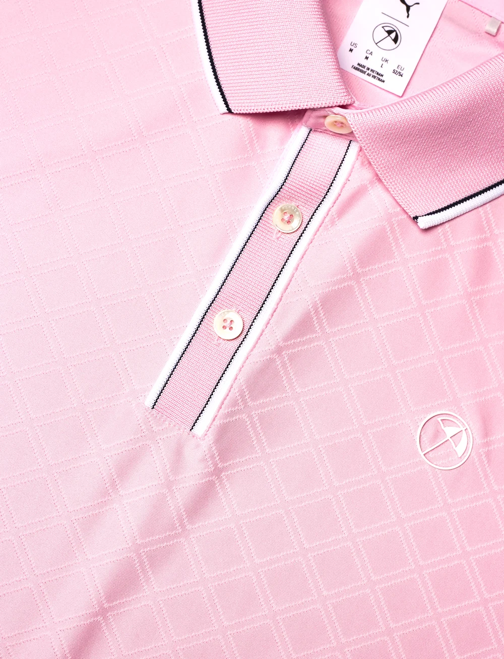 PUMA Golf - PUMA X AP Tipped Jacquard Polo - oberteile & t-shirts - pale pink - 2