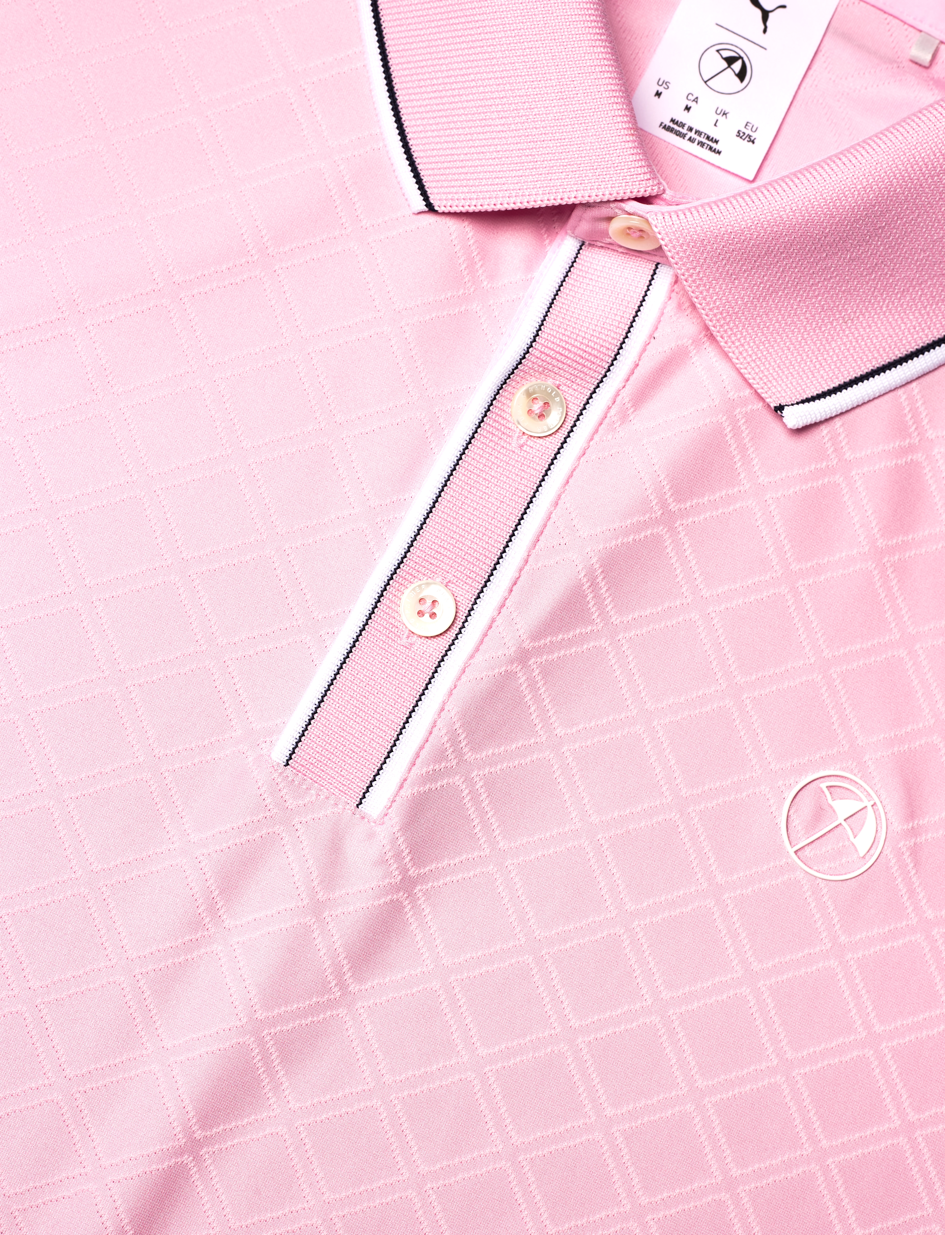 PUMA Golf - PUMA X AP Tipped Jacquard Polo - pale pink - 2