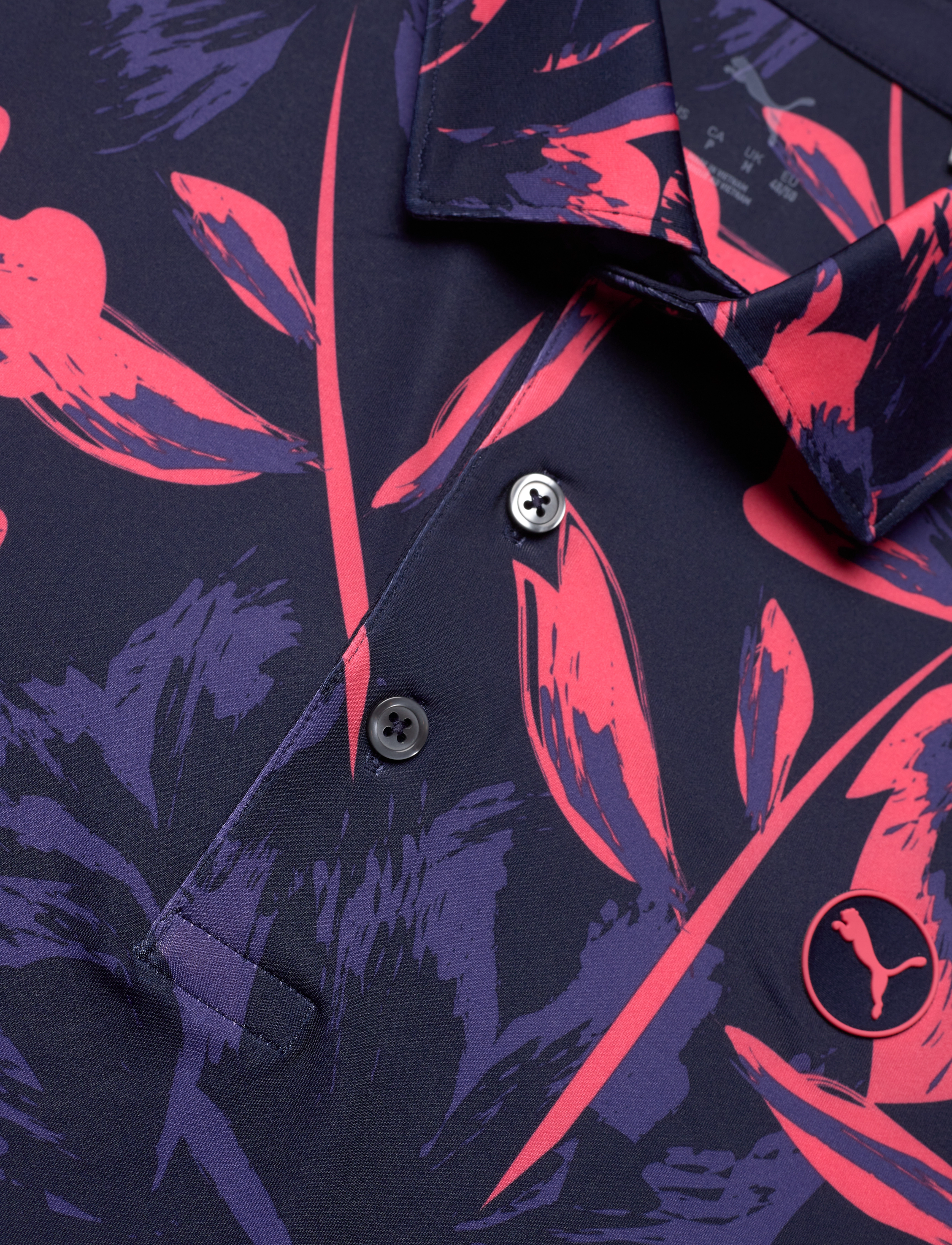 PUMA Golf - MATTR Broken Flower Polo - LC - deep navy-peach frost - 2