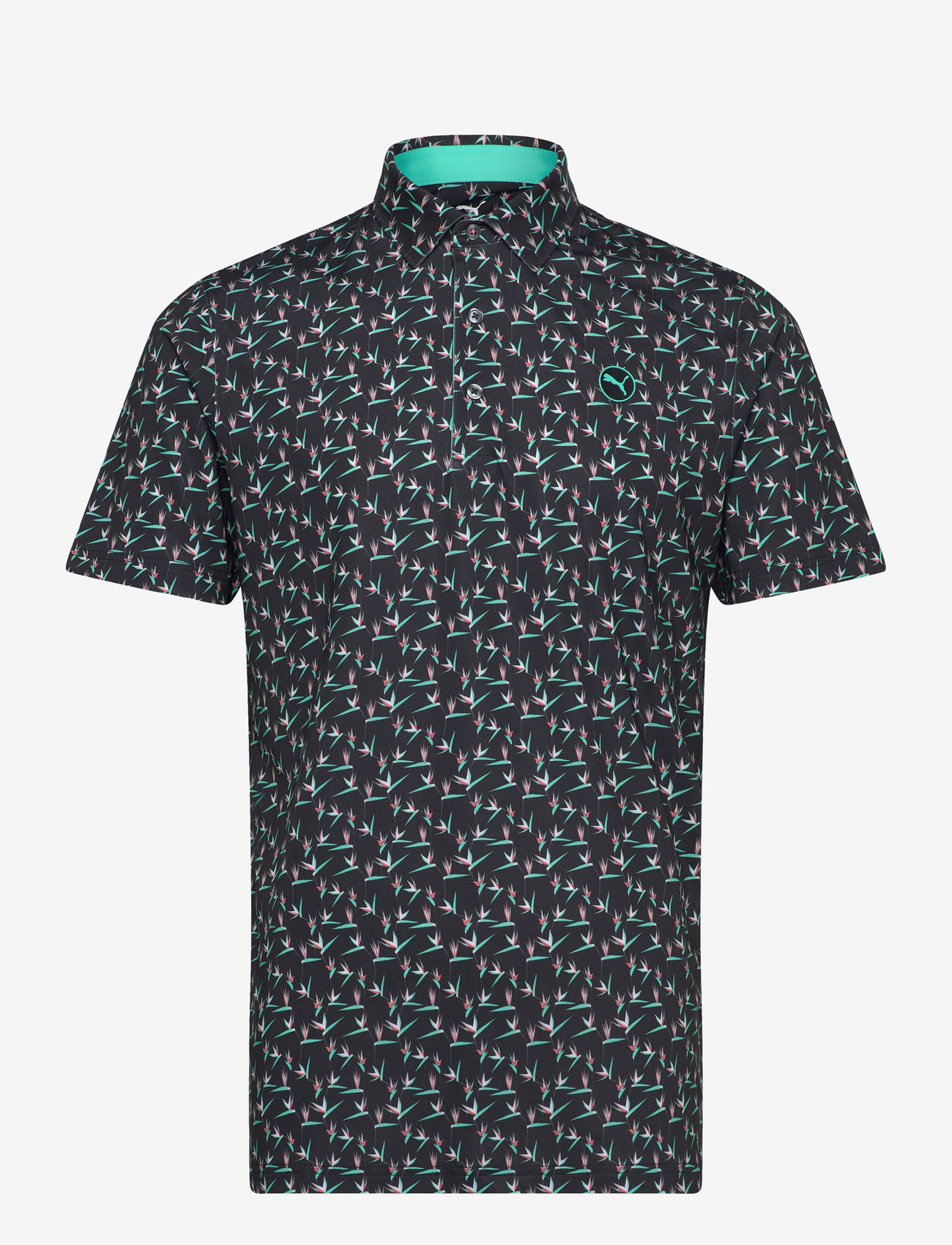 PUMA Golf - MATTR Paradise Polo - LC - toppe & t-shirts - puma black-aquatic - 0