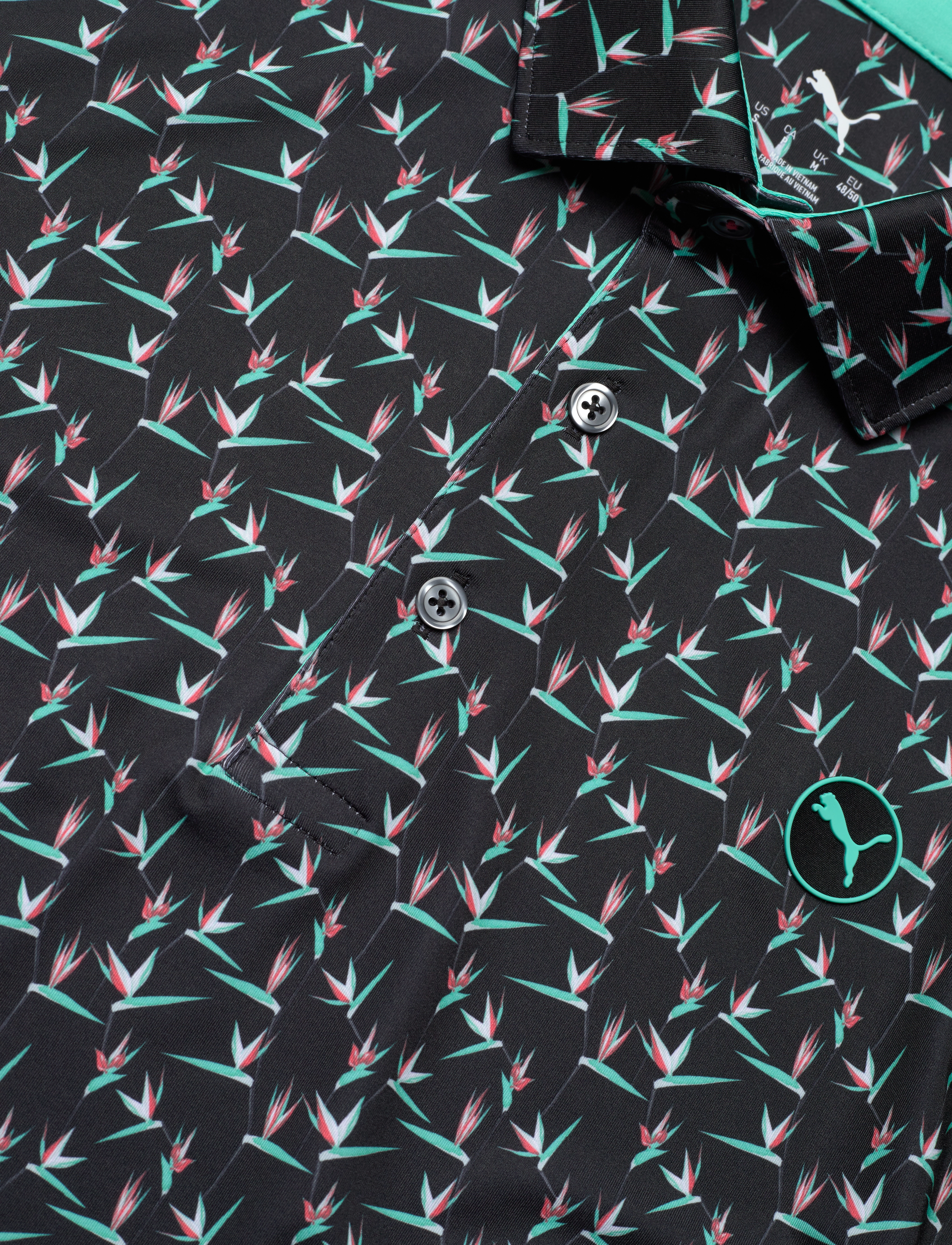 PUMA Golf - MATTR Paradise Polo - LC - puma black-aquatic - 2