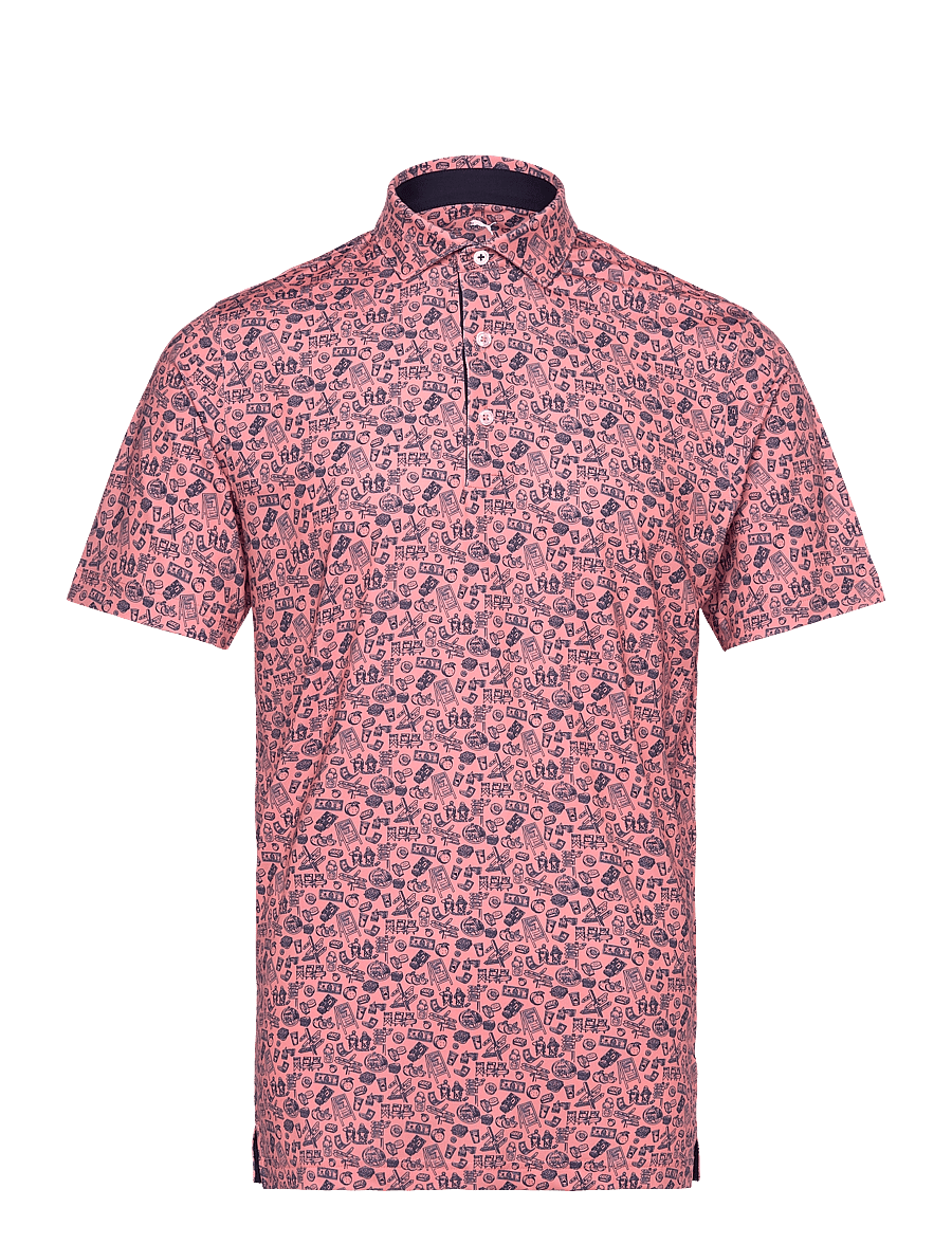 PUMA Golf - MATTR Peach Stand Polo - toppe & t-shirts - pink fruit - 0