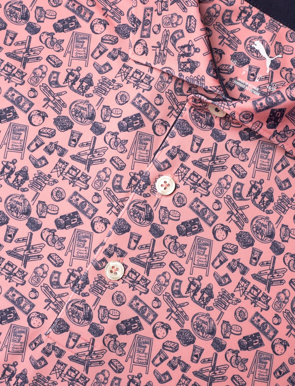 PUMA Golf - MATTR Peach Stand Polo - toppe & t-shirts - pink fruit - 2