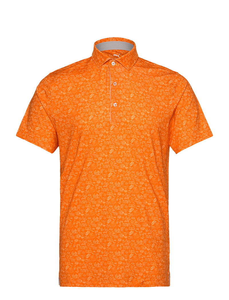 PUMA Golf - MATTR Peach Stand Polo - toppe & t-shirts - rickie orange - 0