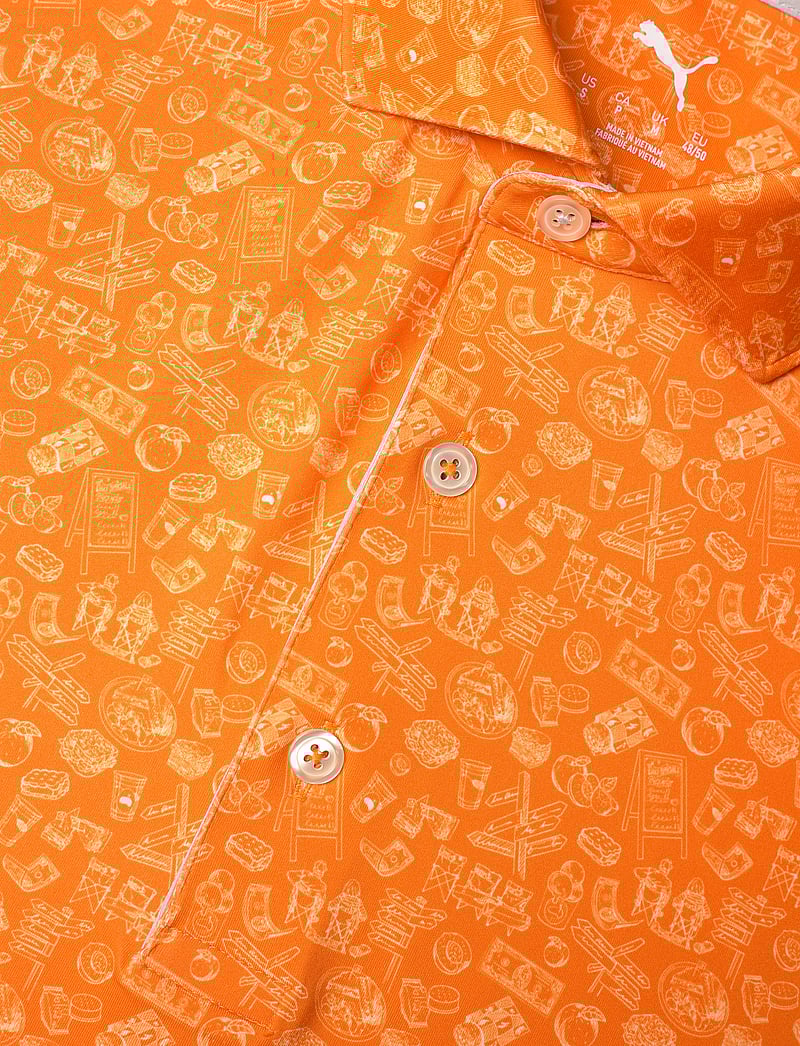 PUMA Golf - MATTR Peach Stand Polo - toppe & t-shirts - rickie orange - 2