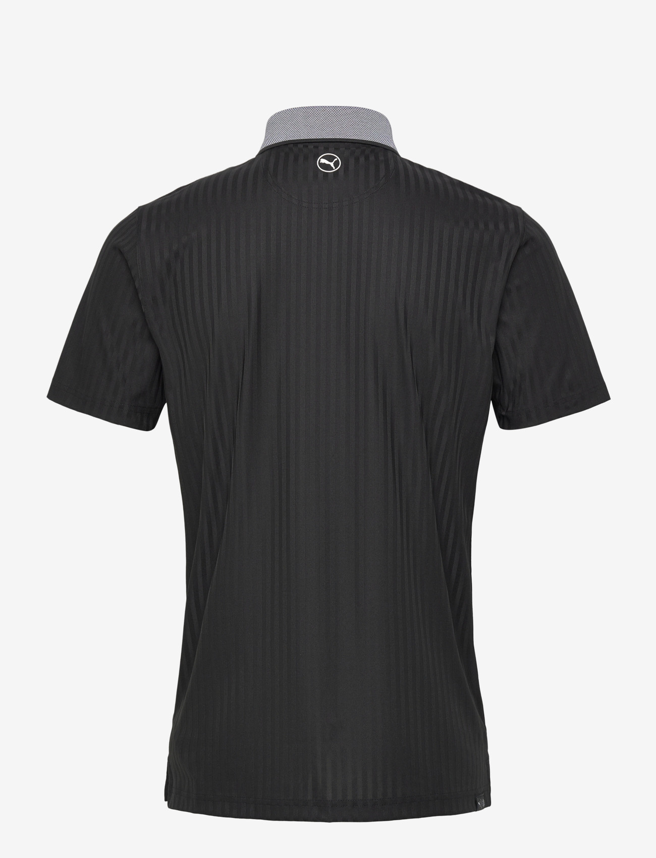 PUMA Golf - MATTR Stripe Jacquard Polo - toppe & t-shirts - puma black - 1