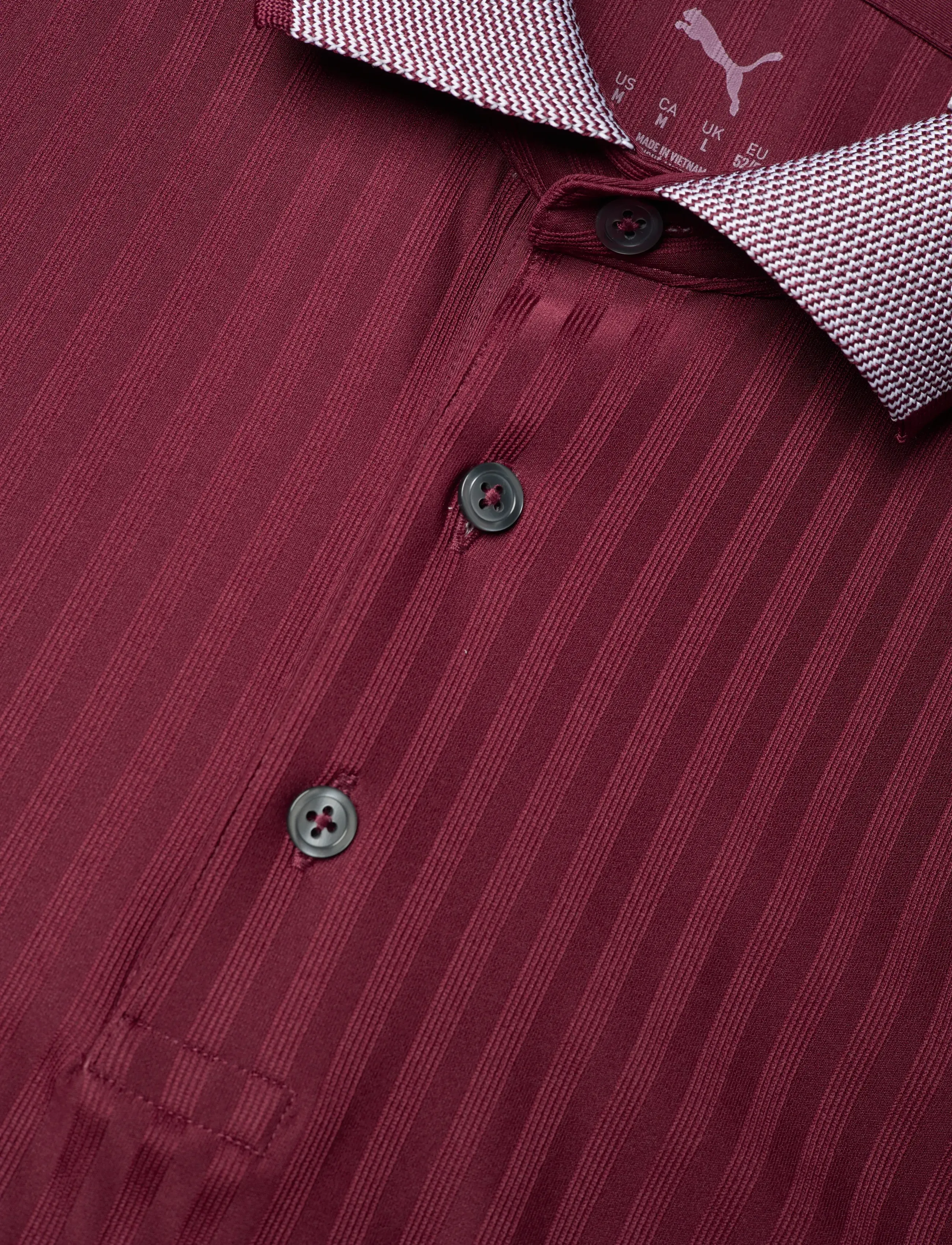 PUMA Golf - MATTR Stripe Jacquard Polo - polos - ruby shimmer - 2