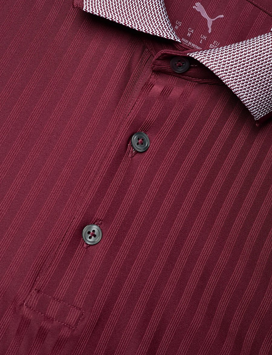 PUMA Golf - MATTR Stripe Jacquard Polo - polo's - ruby shimmer - 2