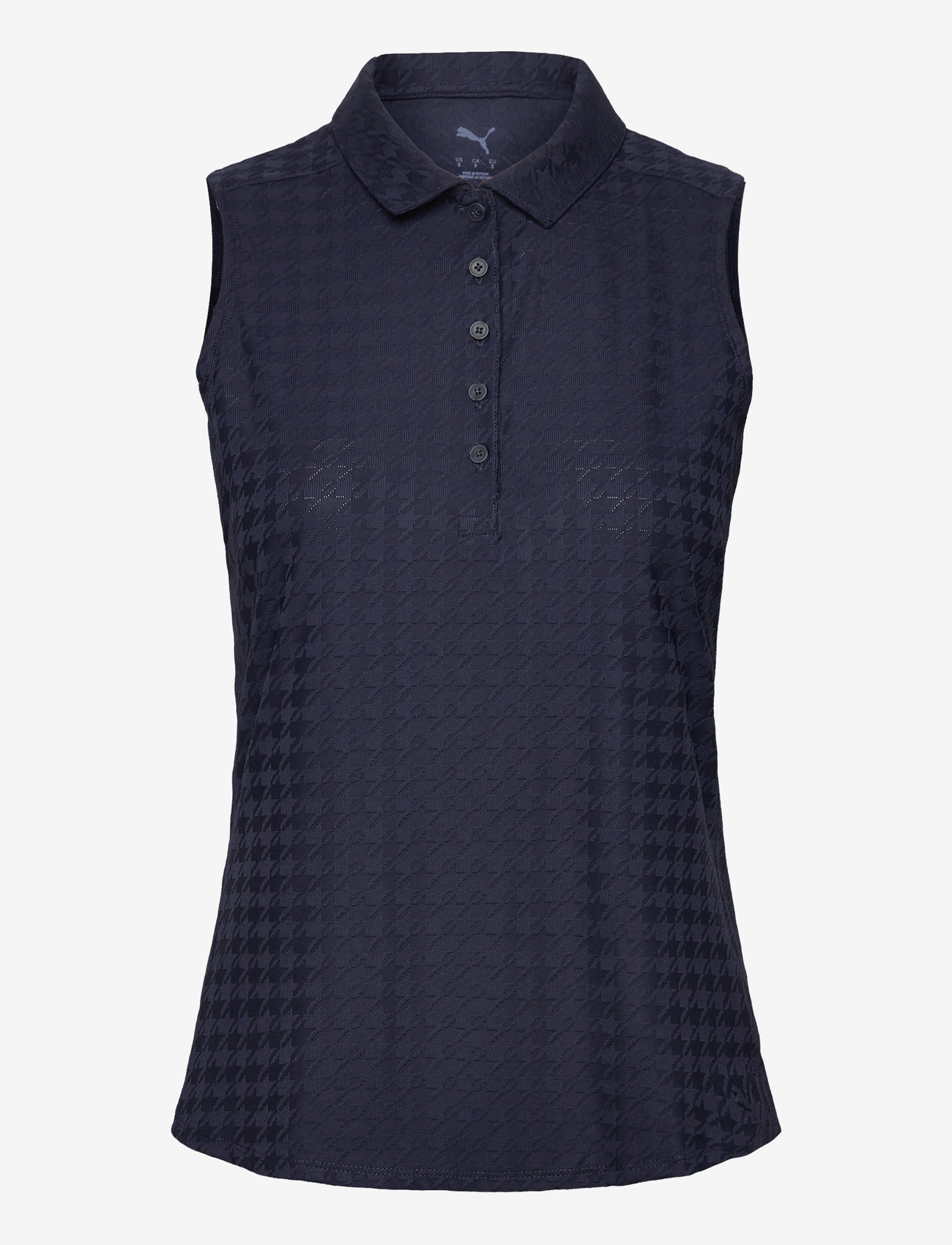 PUMA Golf - W Houndstooth SL Polo - polos - deep navy - 0