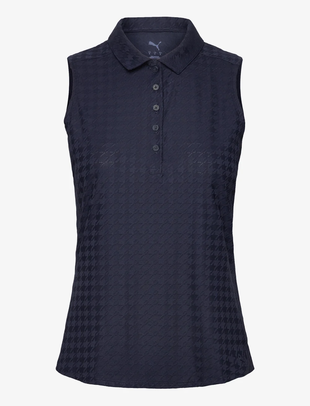 PUMA Golf - W Houndstooth SL Polo - oberteile & t-shirts - deep navy - 0