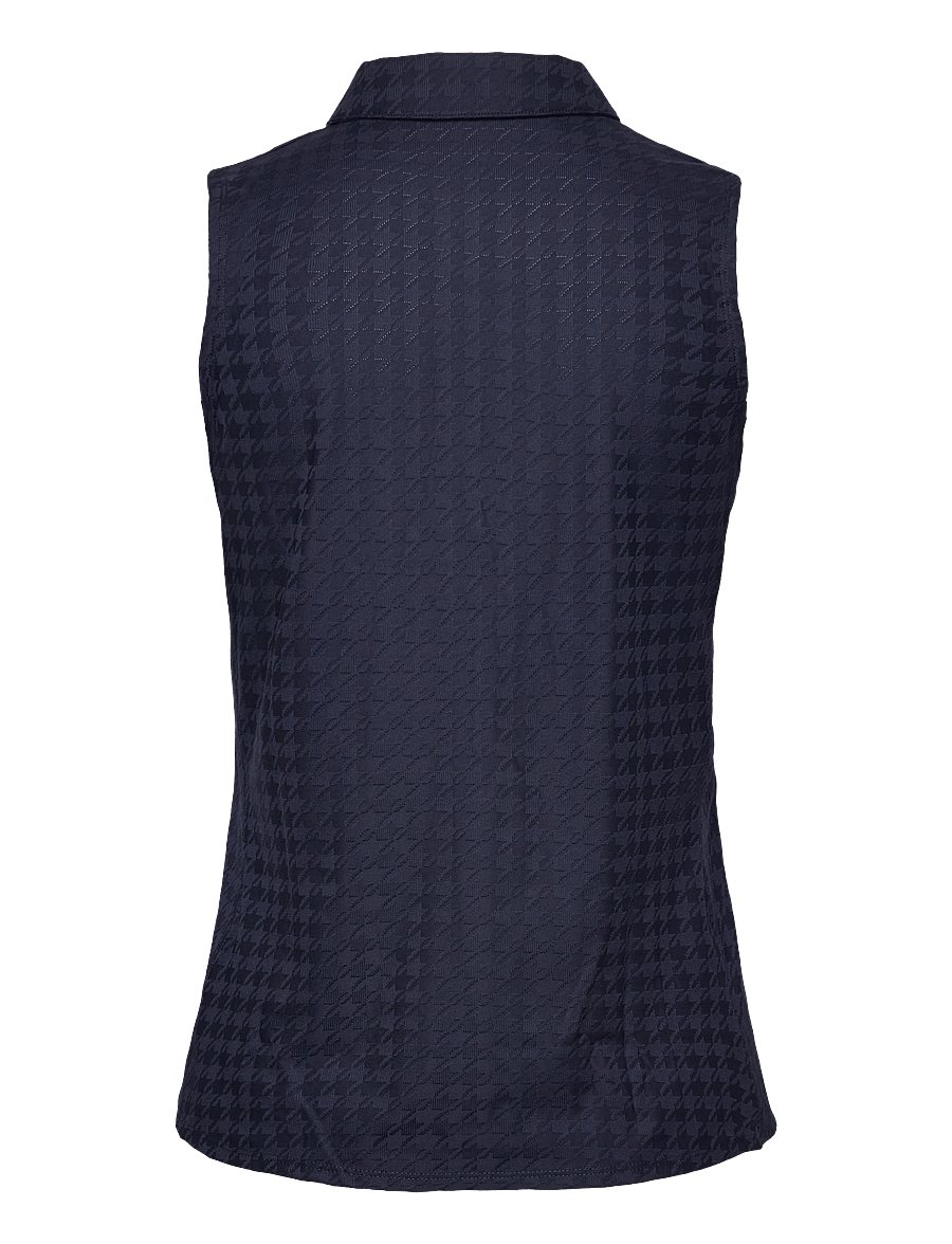 PUMA Golf - W Houndstooth SL Polo - oberteile & t-shirts - deep navy - 1