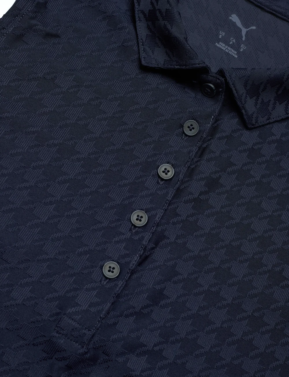 PUMA Golf - W Houndstooth SL Polo - oberteile & t-shirts - deep navy - 2