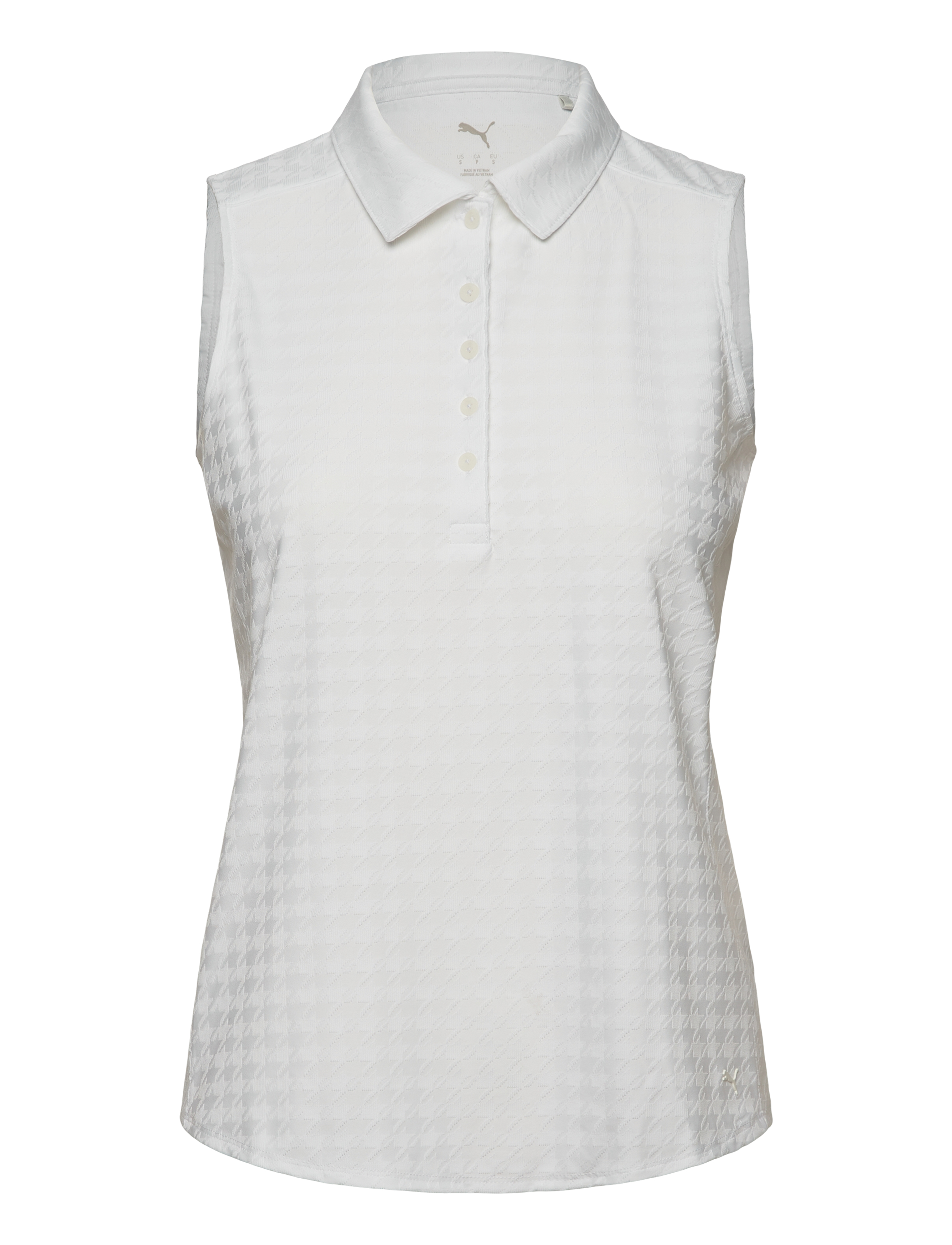 PUMA Golf W Houndstooth Sl Polo, XXL, White, Sports Overdele & T-shirts > Sport Polos, Dame