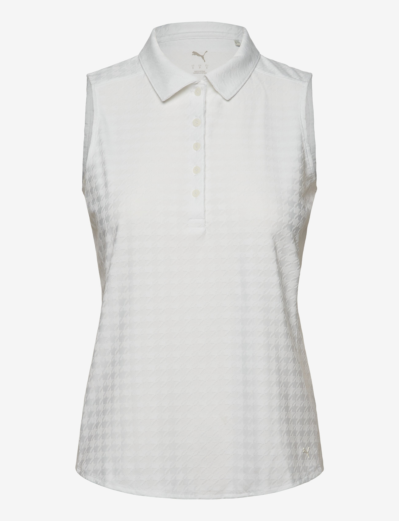 PUMA Golf - W Houndstooth SL Polo - polos - white glow - 0