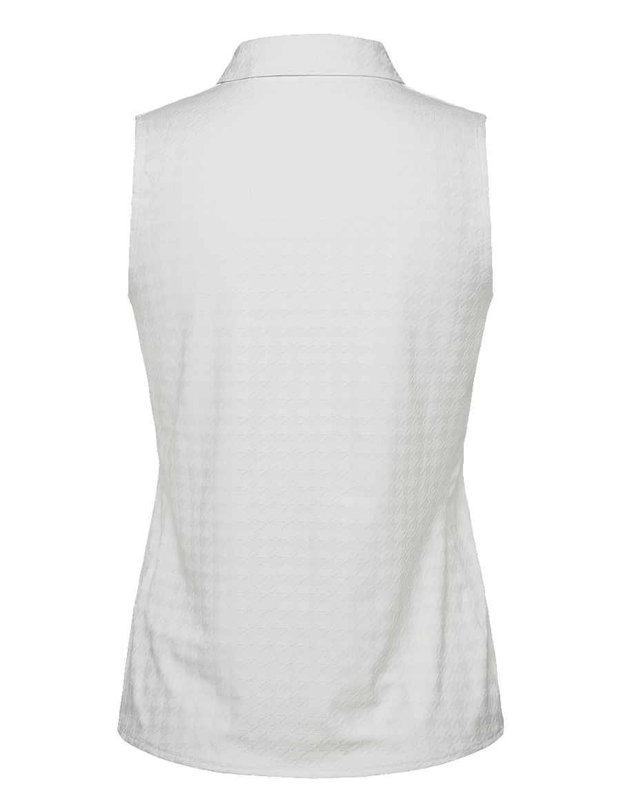 PUMA Golf - W Houndstooth SL Polo - koszulki polo - white glow - 1