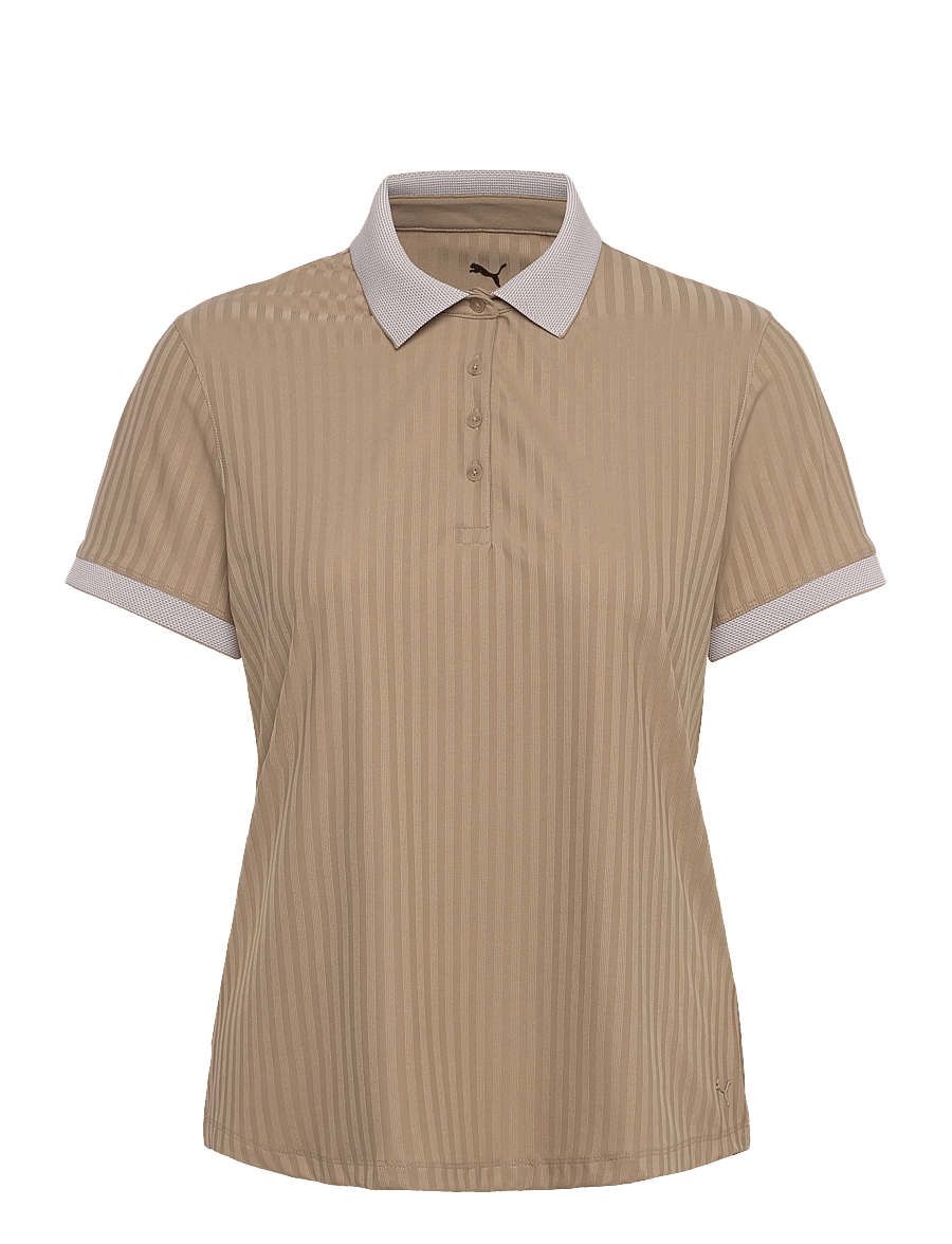 PUMA Golf - W MATTR Jacquard Stripe SS Polo - koszulki polo - ice coffee - 0
