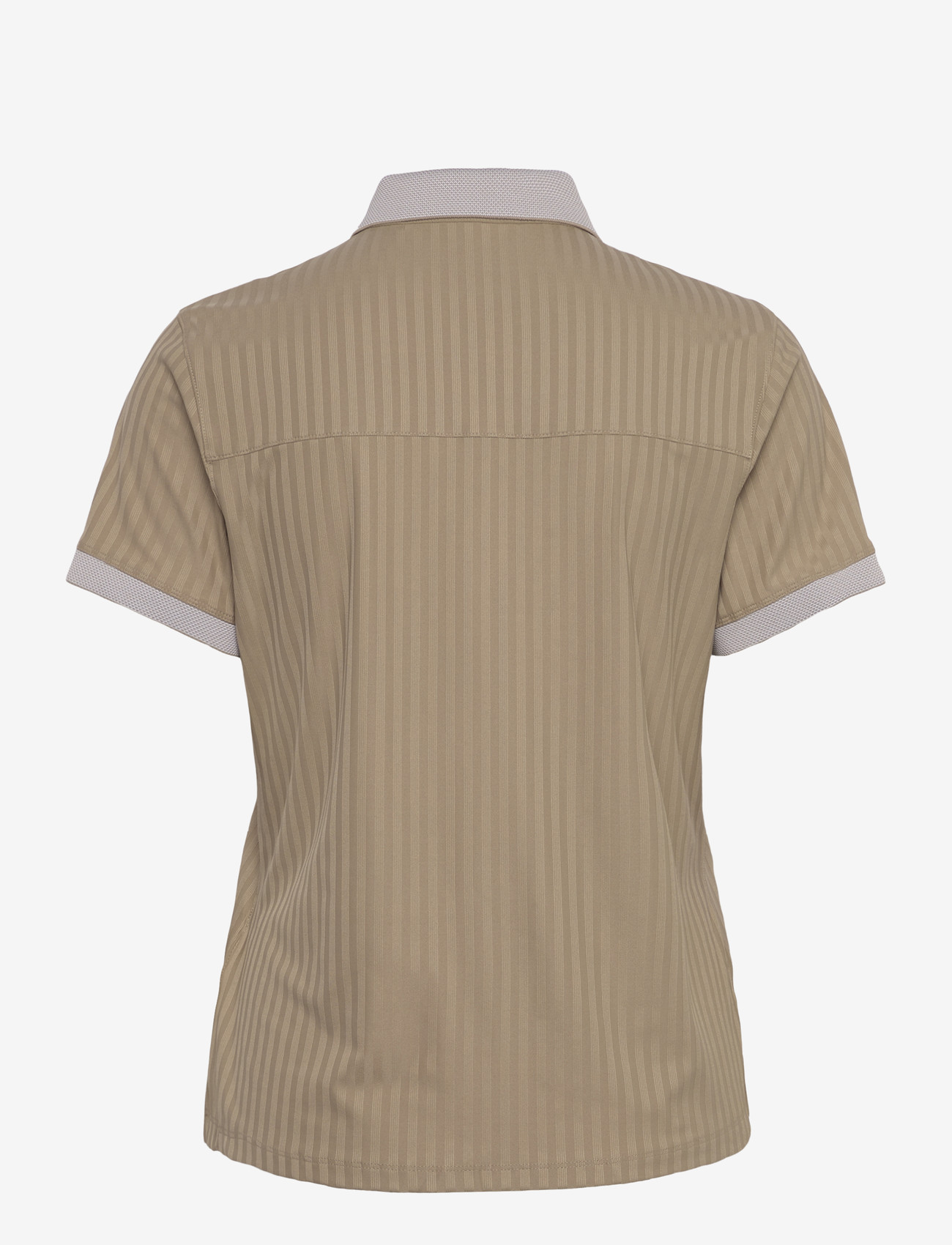 PUMA Golf - W MATTR Jacquard Stripe SS Polo - toppe & t-shirts - ice coffee - 1