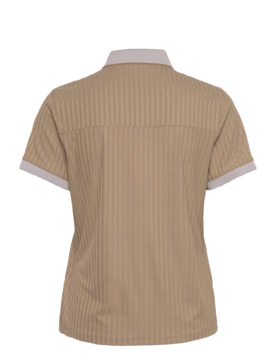 PUMA Golf - W MATTR Jacquard Stripe SS Polo - koszulki polo - ice coffee - 1