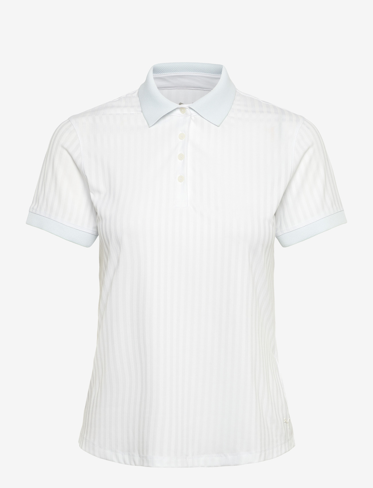 PUMA Golf - W MATTR Jacquard Stripe SS Polo - oberteile & t-shirts - white glow - 0