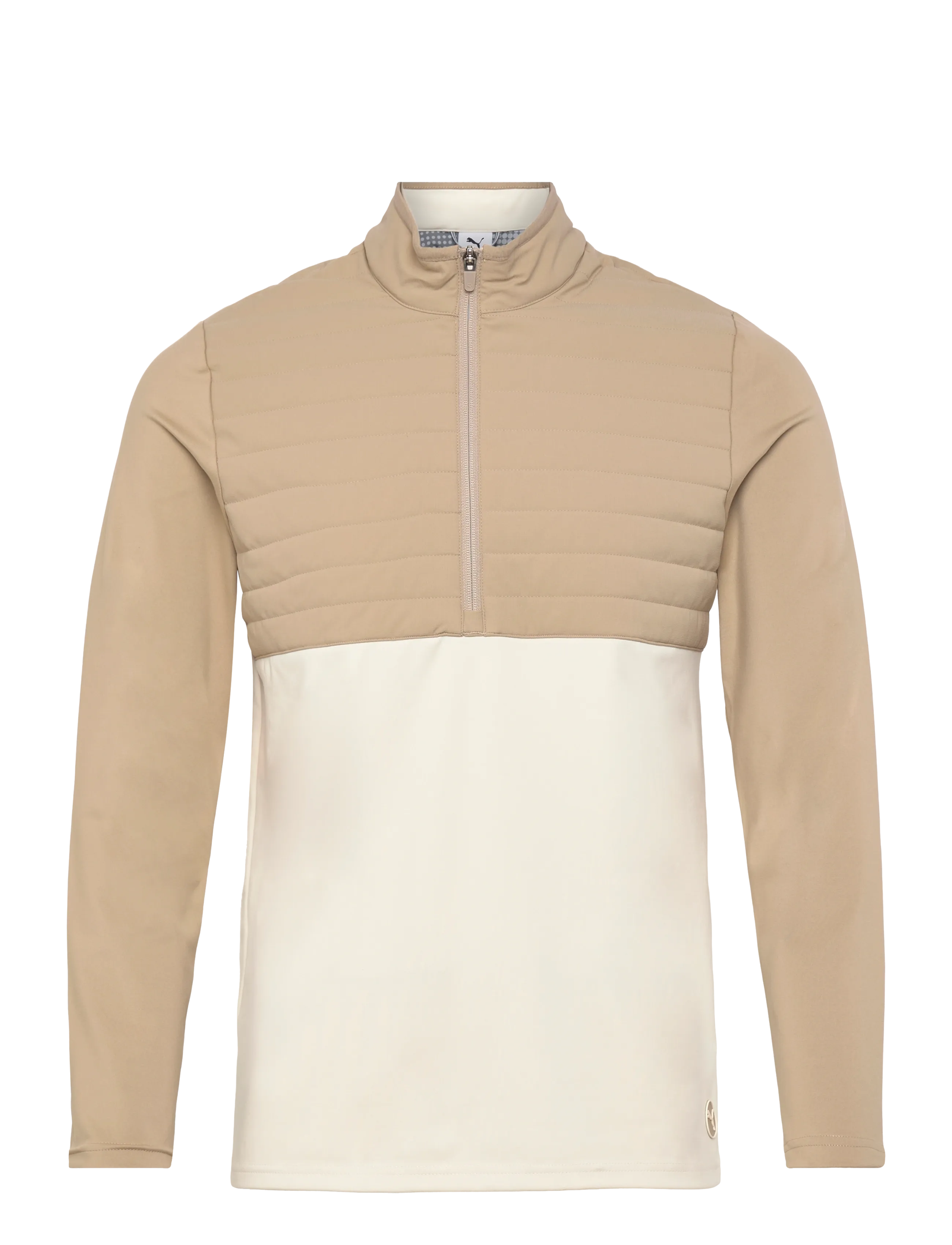 PUMA Golf Cloudspun Tech Hybrid 1/2 Zip, Mænd, Hybrid Halv Lynlås Pullover, Beige, Str: XL