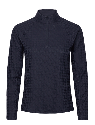PUMA Golf W Houndstooth 1/4 Zip - Kleidung - DEEP NAVY / black