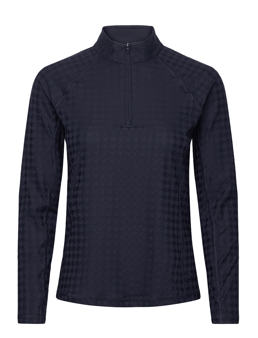 PUMA Golf - W Houndstooth 1/4 Zip - funktionsunterwäsche - oberteile - deep navy - 0
