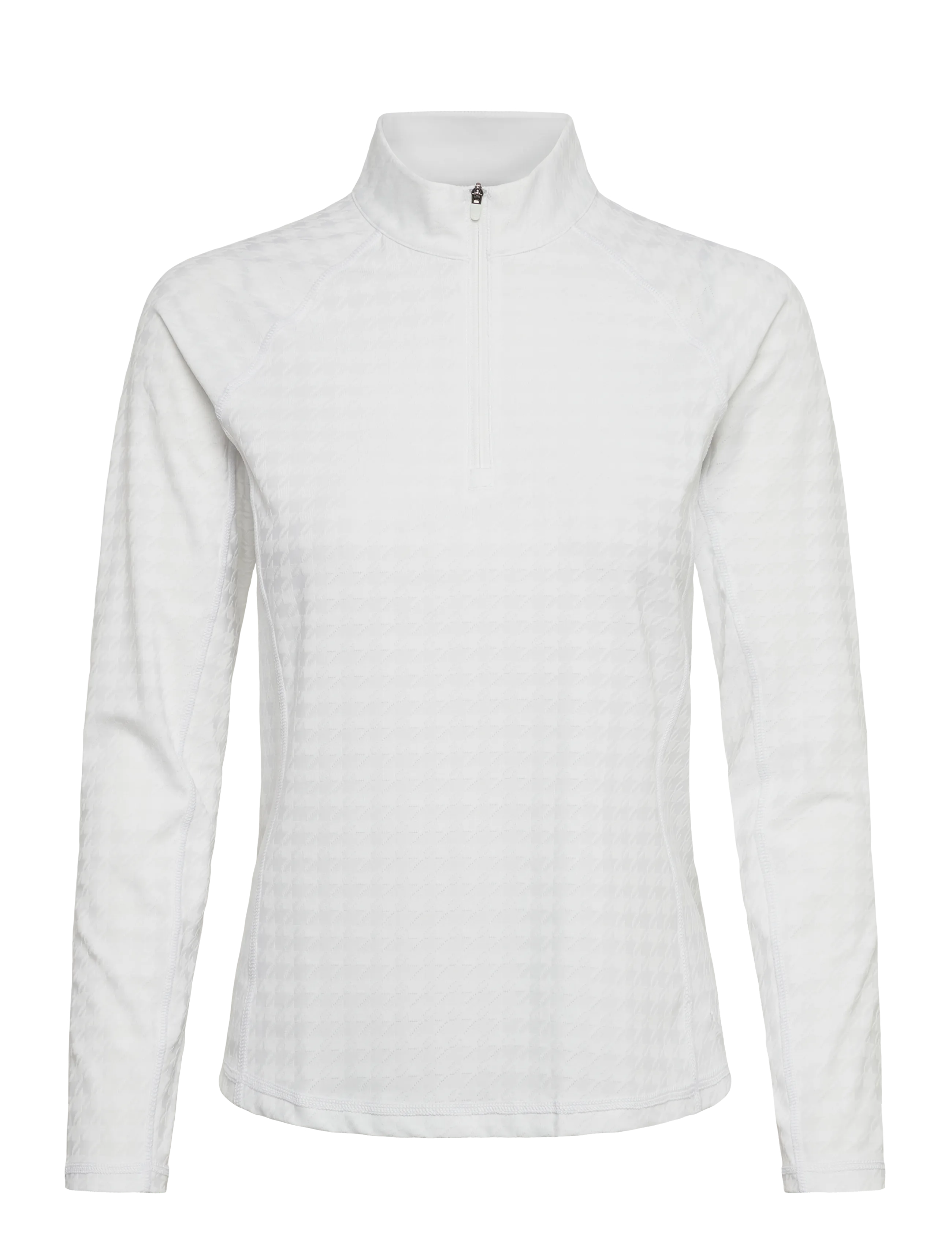 PUMA Golf W Houndstooth 1/4 Zip, XS, White, Sport Base Layers > Sport Base Layer Overdele, Dame