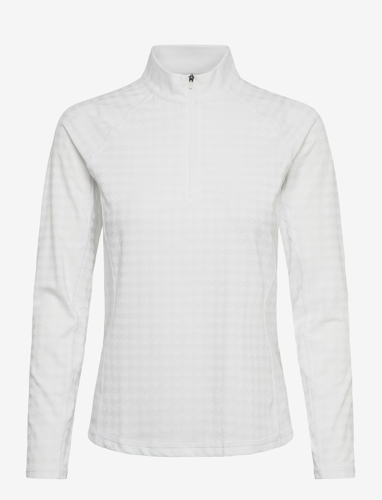 PUMA Golf - W Houndstooth 1/4 Zip - underställströjor - white glow - 0