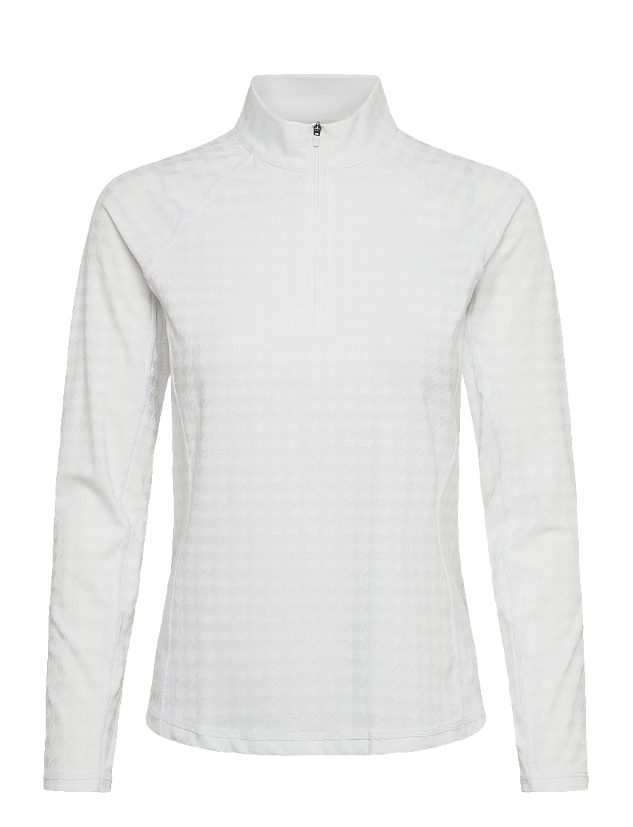PUMA Golf - W Houndstooth 1/4 Zip - funktionsunterwäsche - oberteile - white glow - 0