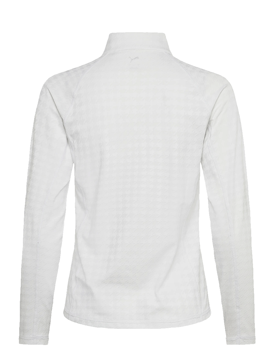 PUMA Golf - W Houndstooth 1/4 Zip - funktionsunterwäsche - oberteile - white glow - 1