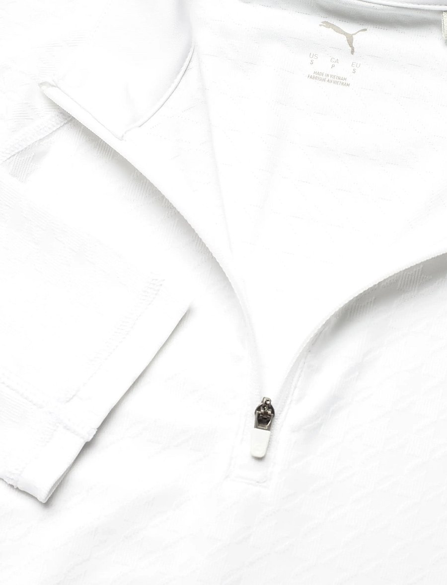 PUMA Golf - W Houndstooth 1/4 Zip - funktionsunterwäsche - oberteile - white glow - 2