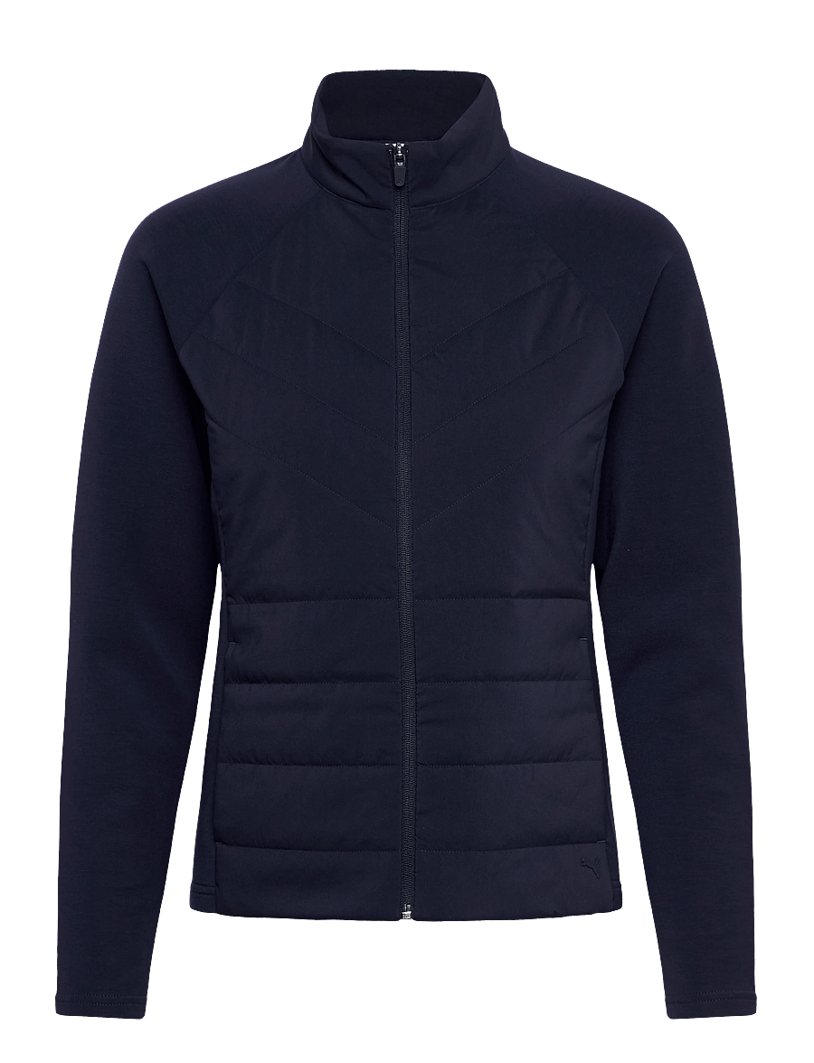 PUMA Golf - W Cloudspun Fleece Hybrid Jacket - golfjakker - deep navy - 0