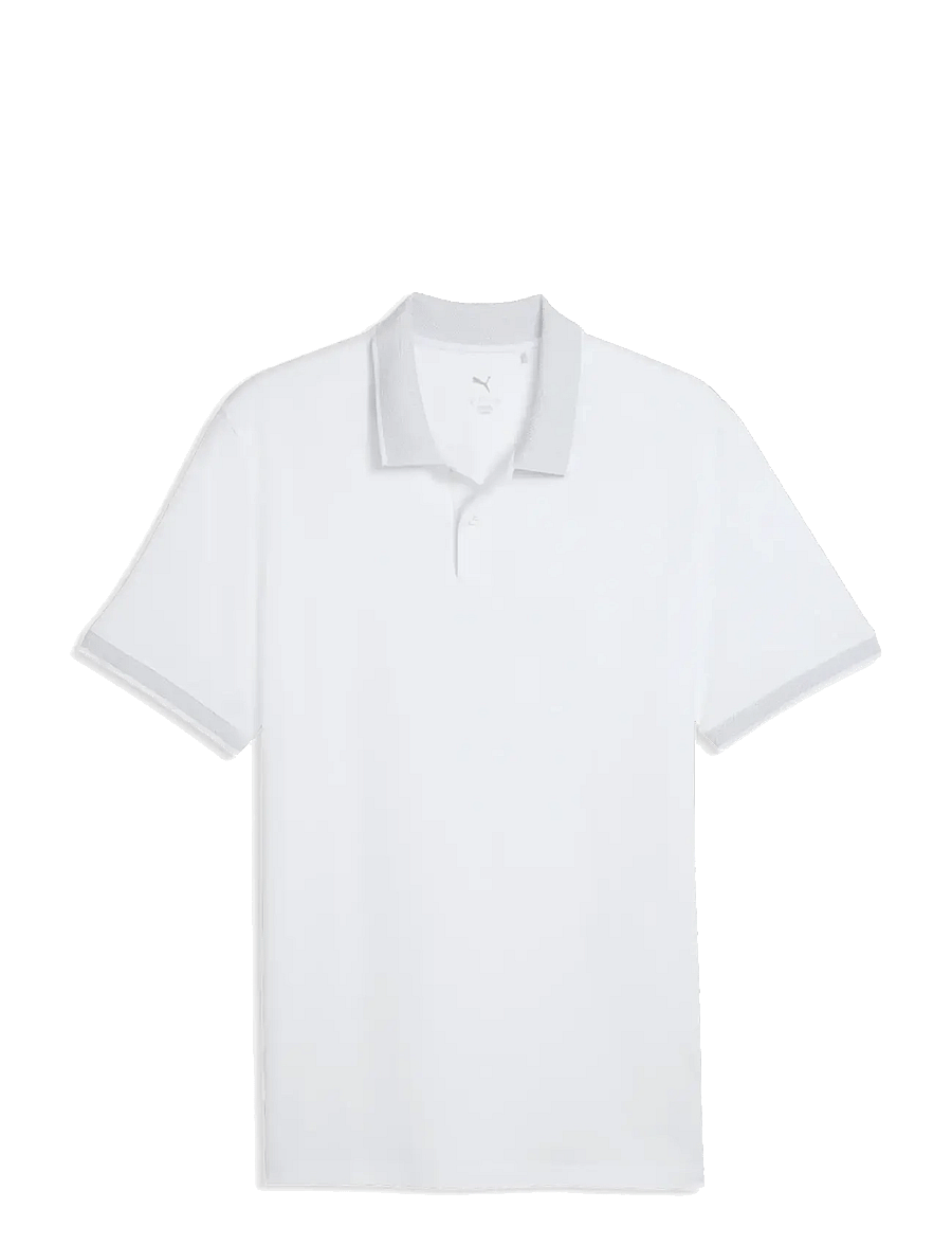 PUMA Golf - Modalon Crafted Polo - toppar & t-shirts - white glow-platino gray - 0