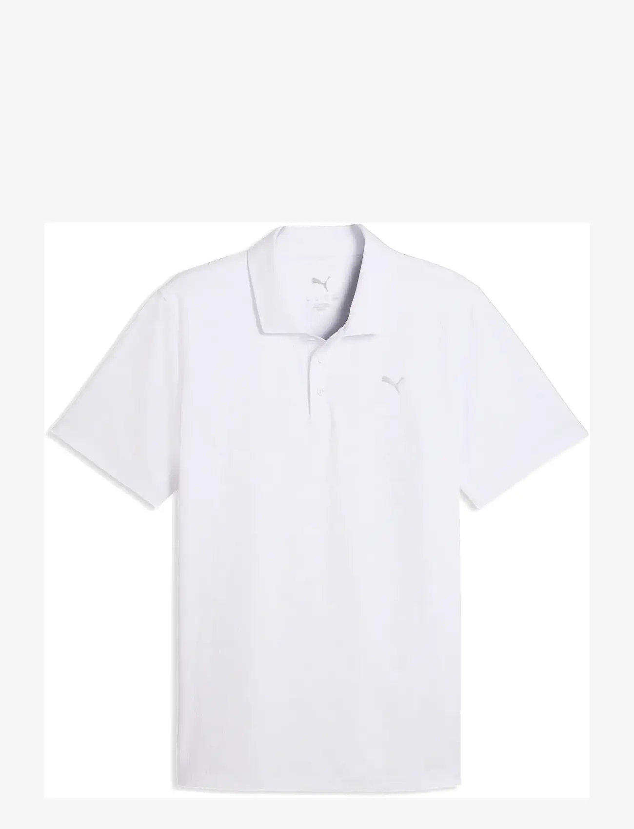 PUMA Golf - MATTR Deco Jacquard Polo - LC - toppe & t-shirts - white glow - 0