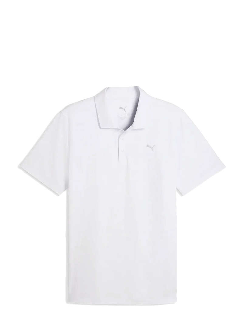 PUMA Golf - MATTR Deco Jacquard Polo - LC - toppe & t-shirts - white glow - 0