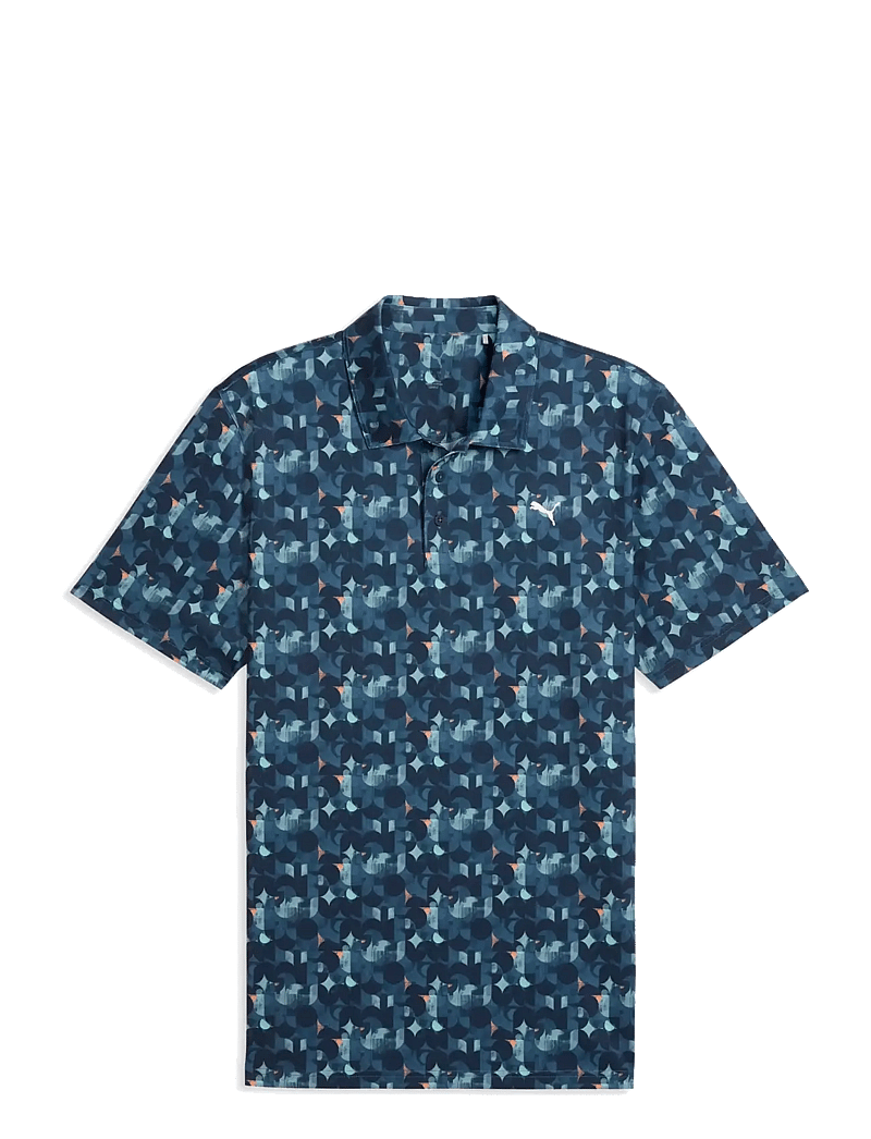 PUMA Golf - MATTR Deco Polo - LC - oberteile & t-shirts - deep navy-mint jelly - 0