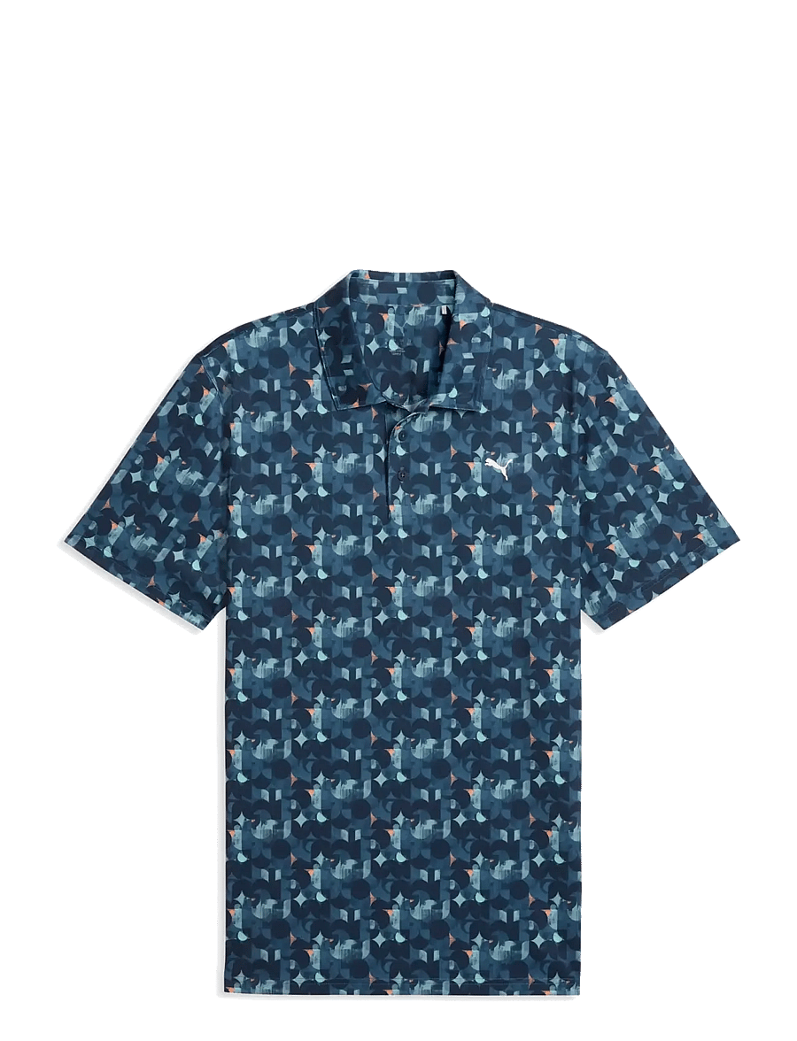 PUMA Golf - MATTR Deco Polo - LC - palaidinės ir marškinėliai - deep navy-mint jelly - 0
