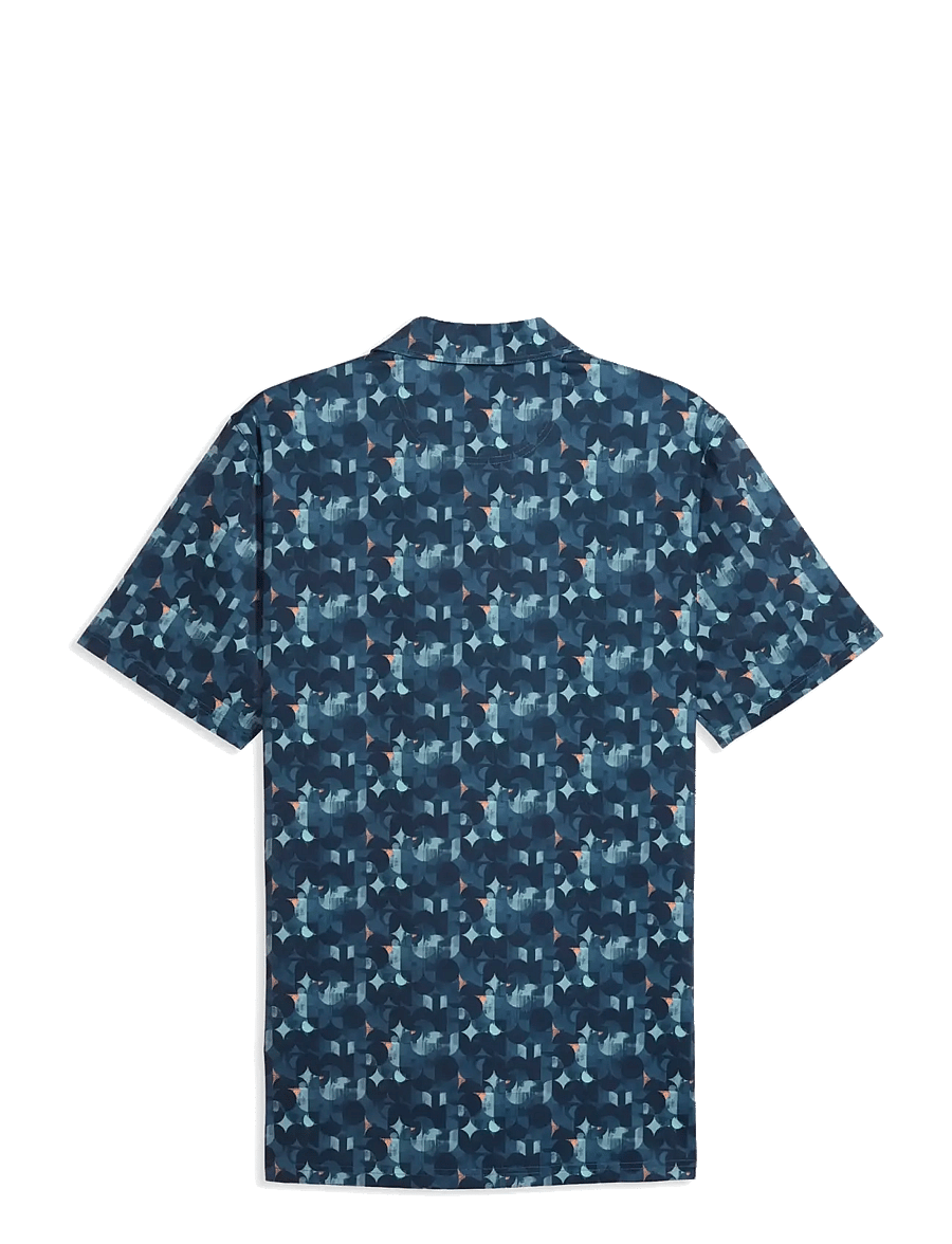 PUMA Golf - MATTR Deco Polo - LC - palaidinės ir marškinėliai - deep navy-mint jelly - 1
